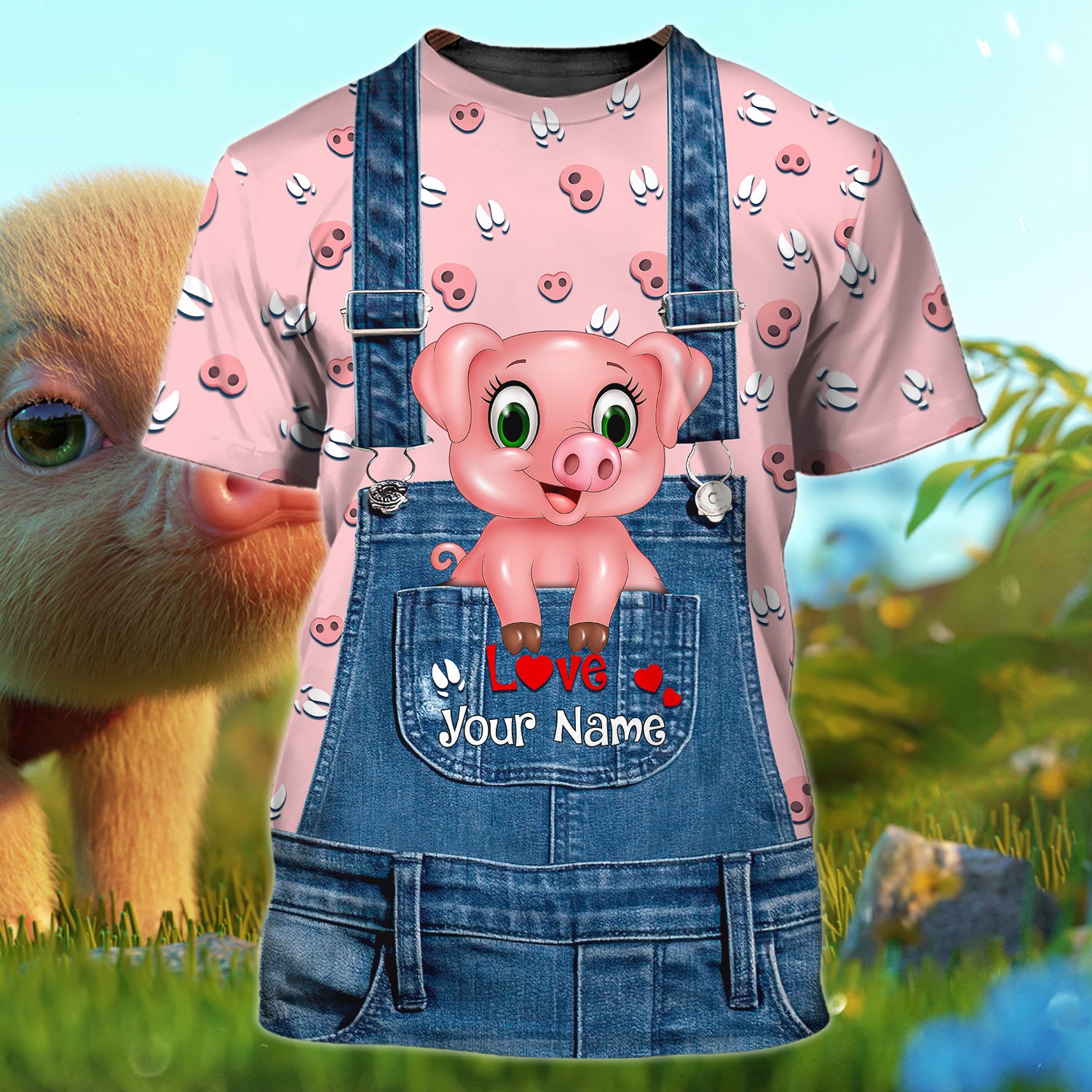 Love Pig - Personalized Name 3D Tshirt - Pth98