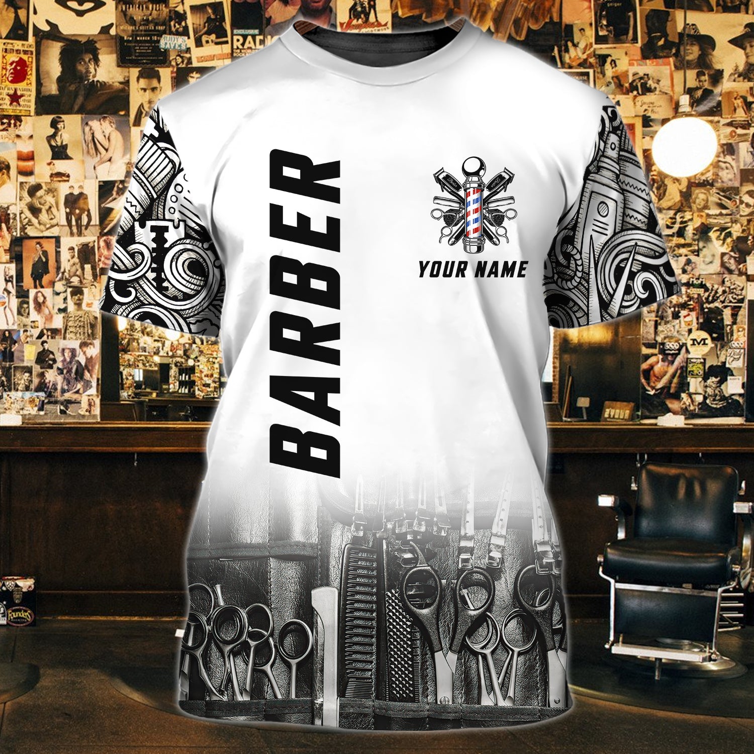 BARBER - Personalized Name 3D Tshirt 01 - RINC98