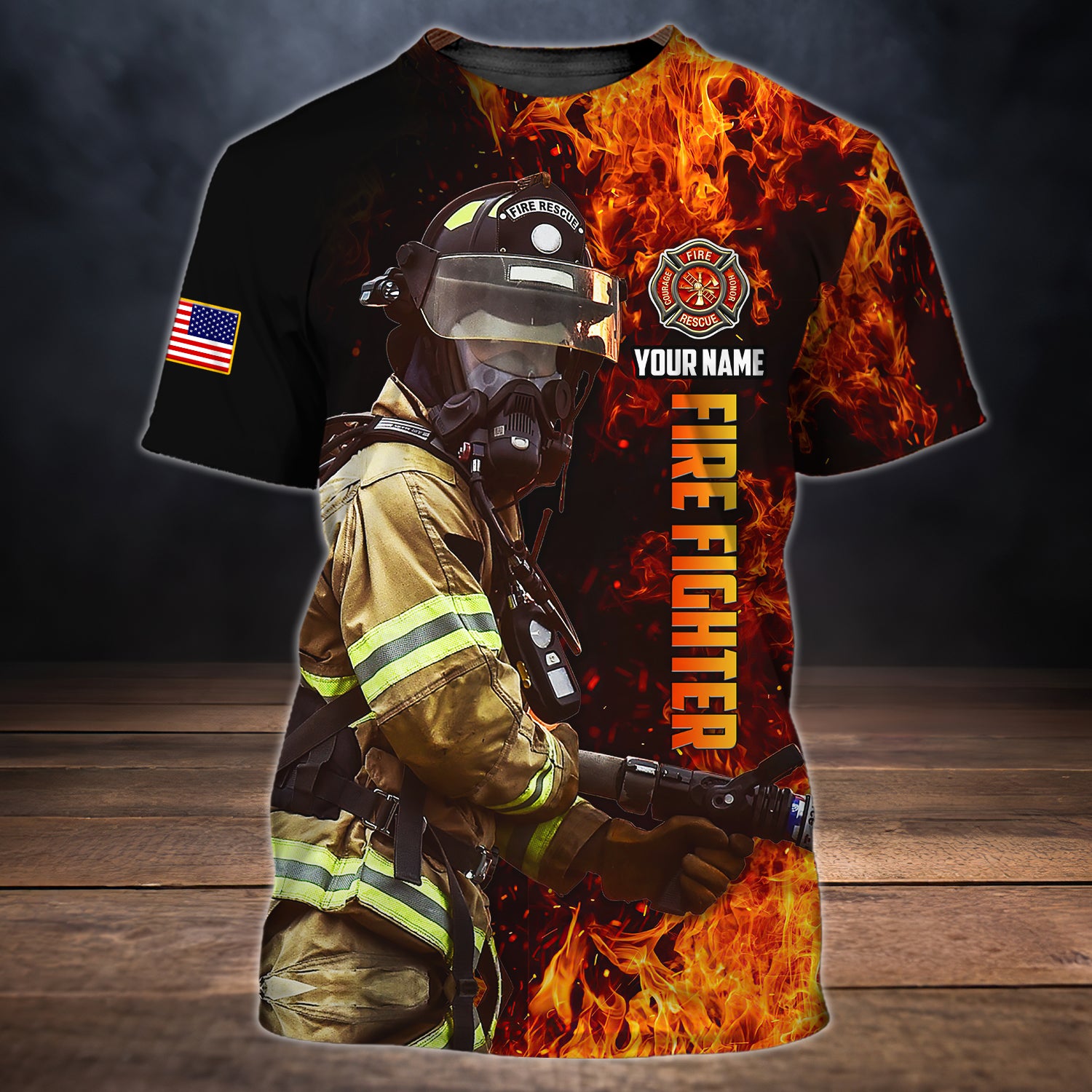 Firefighter - Personalized Name 3D Tshirt 002 - CV98
