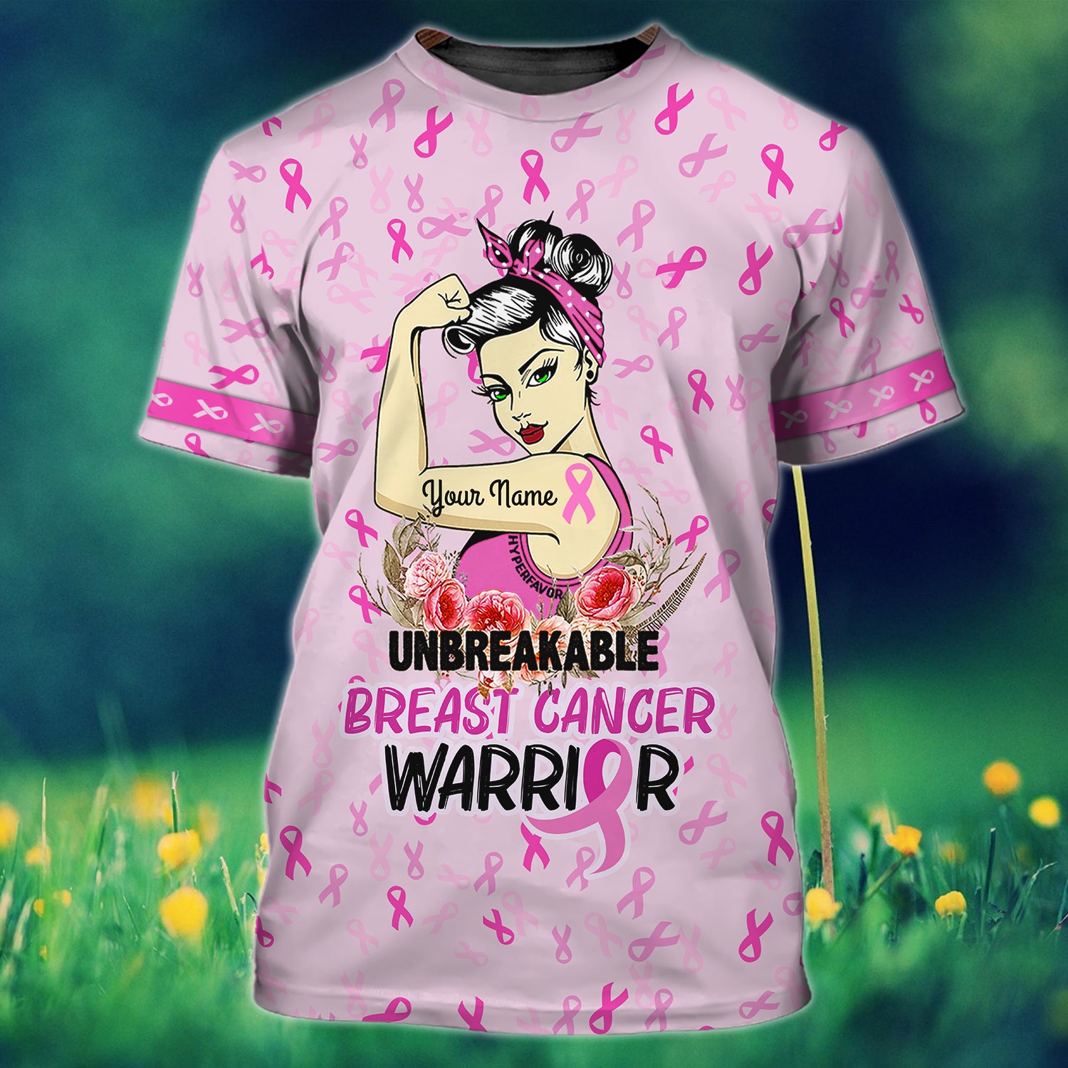 Breast Cancer Warrior - Personalized Name 3D Tshirt - QB95