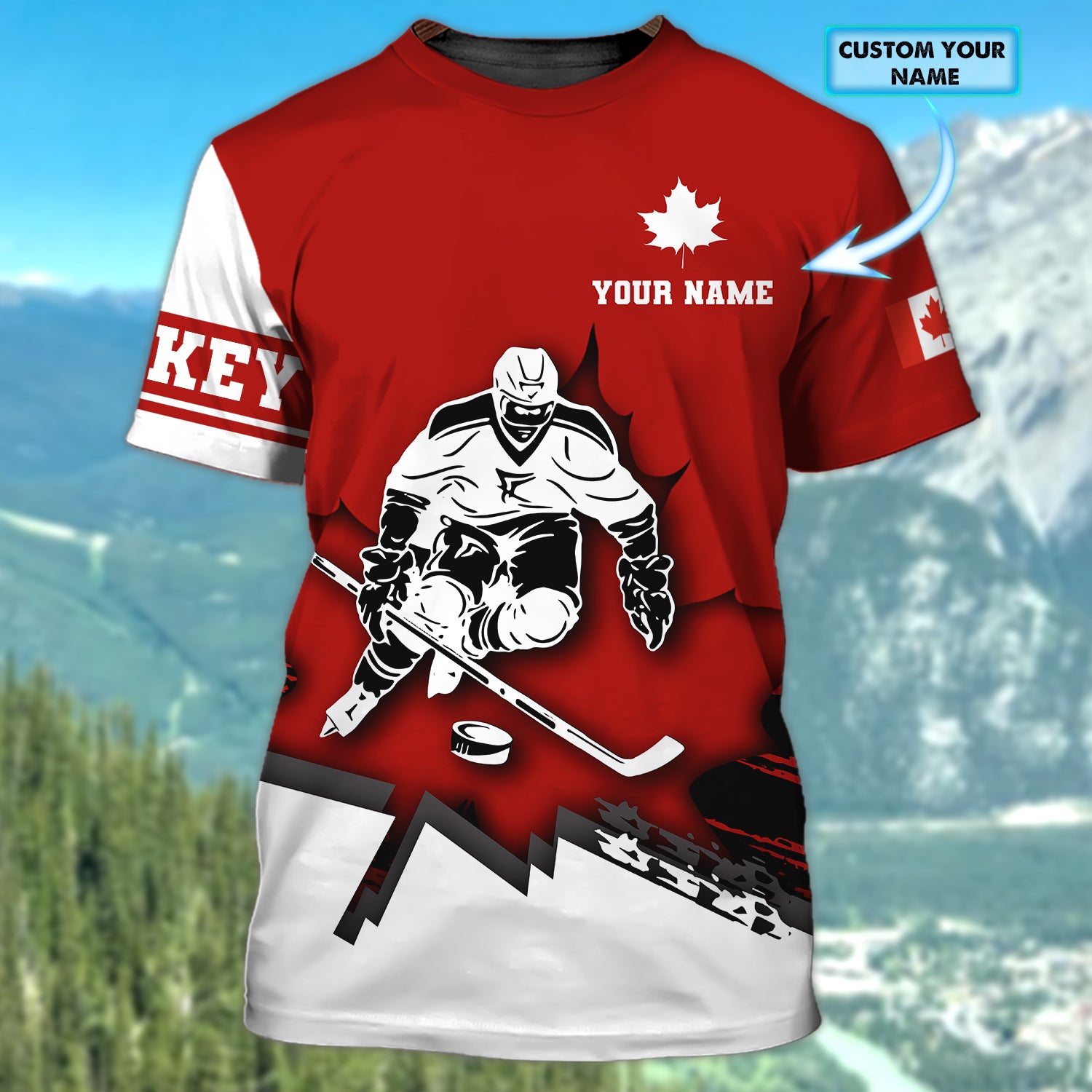 Hockey Canada - Personalized Name 3D Tshirt