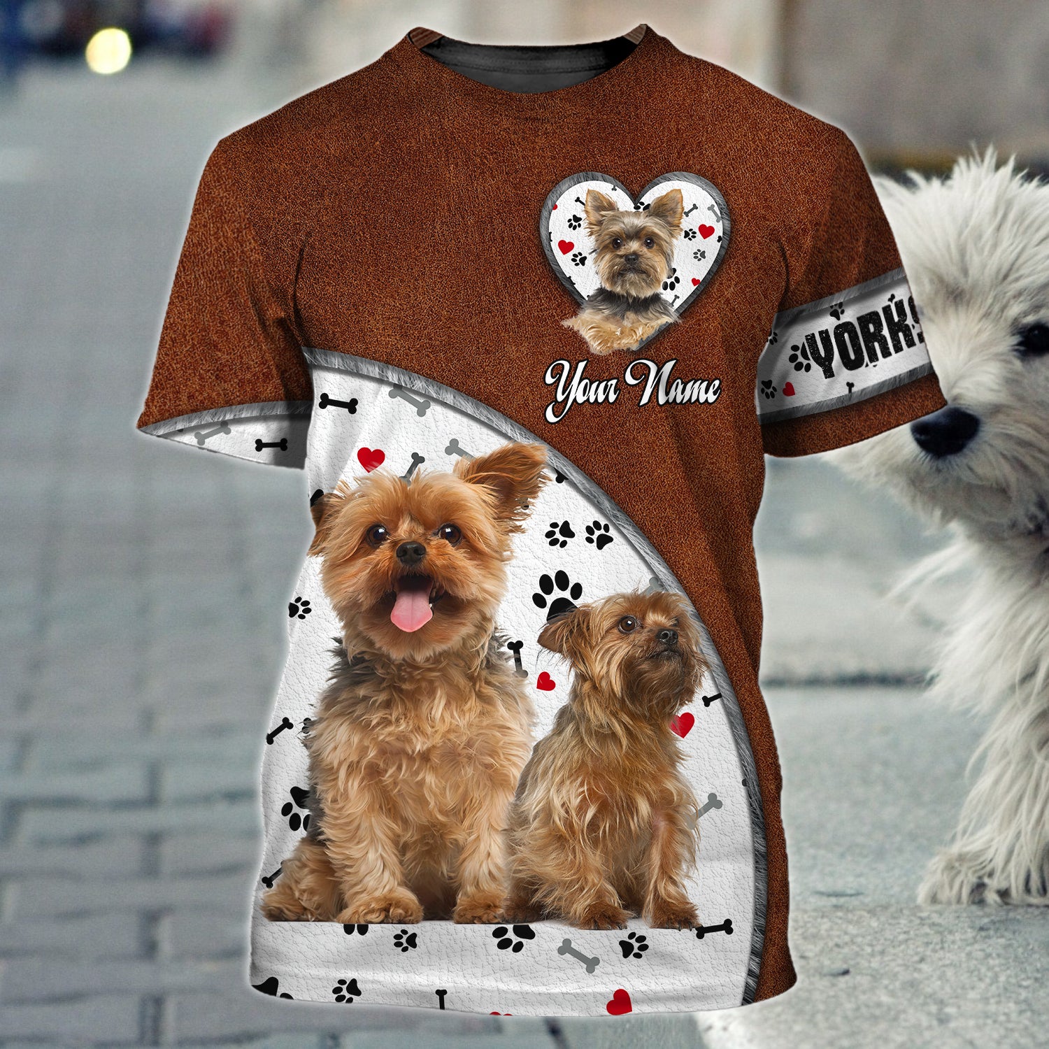 Yorkshire Lovers 01 - Personalized Name 3D Tshirt - Pth98
