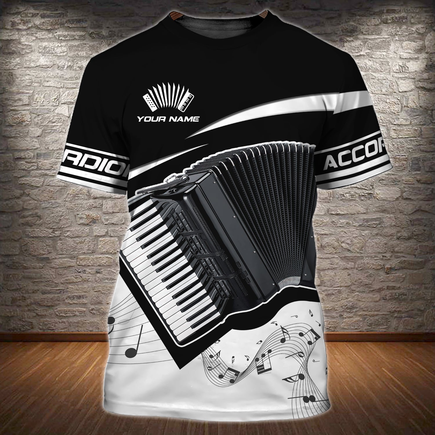 Accordion - Personalized Name 3D Tshirt - Nmd 48