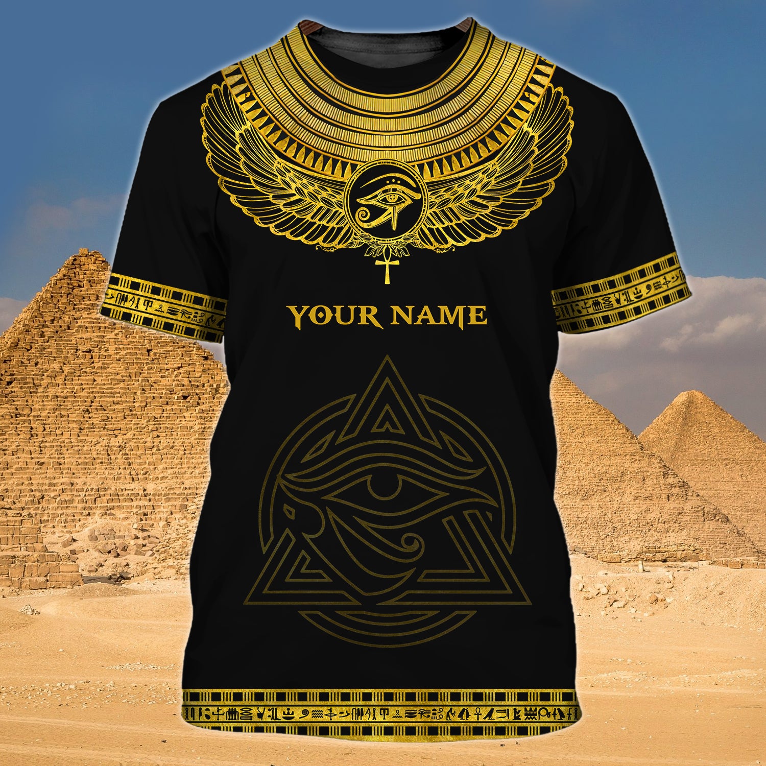 Egyptian Eye of Horus God- Personalized Name 3D T Shirt 01 - Cv98