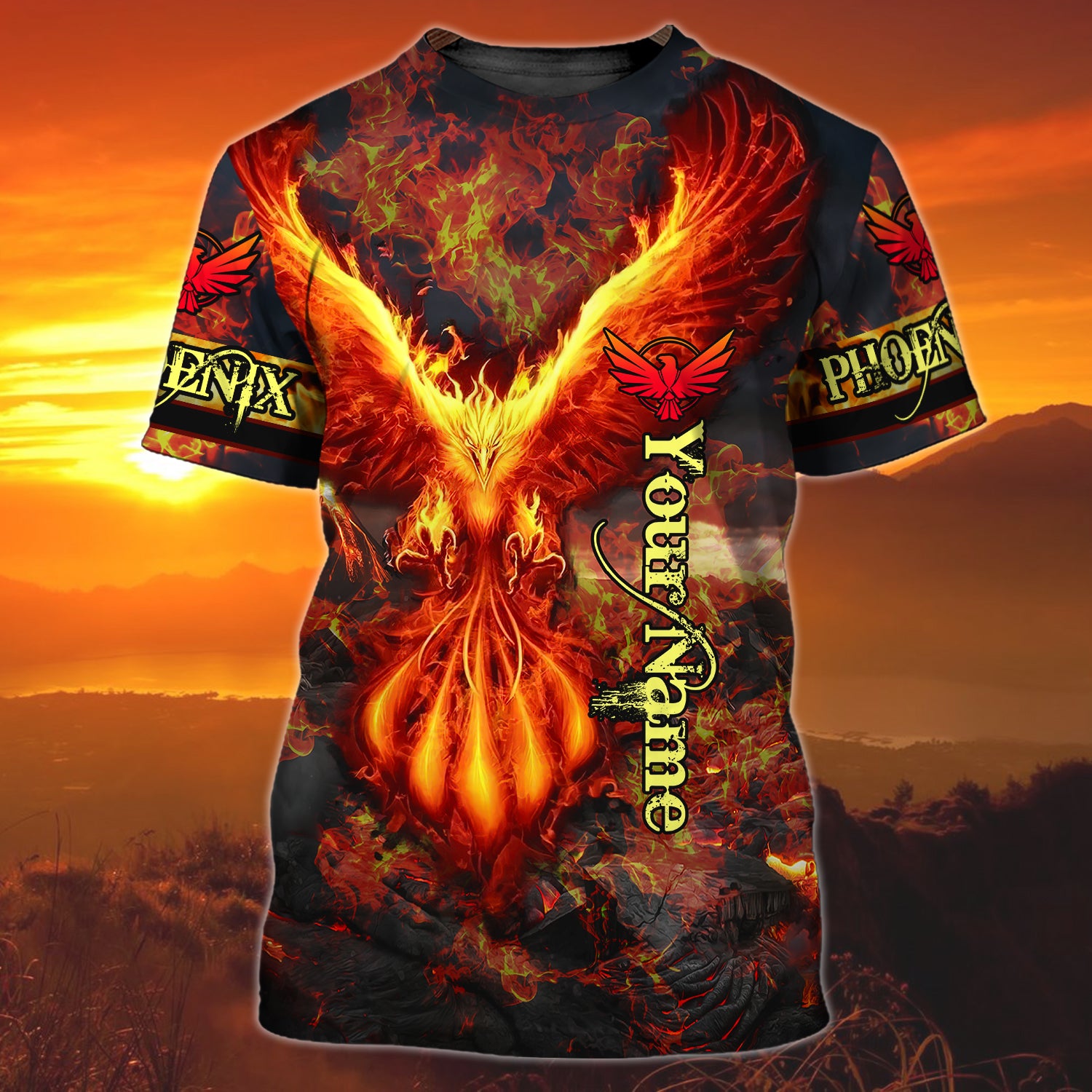 Phoenix Rise From The Ashes- Personalized Name 3D T Shirt - Nt168 - Ct074
