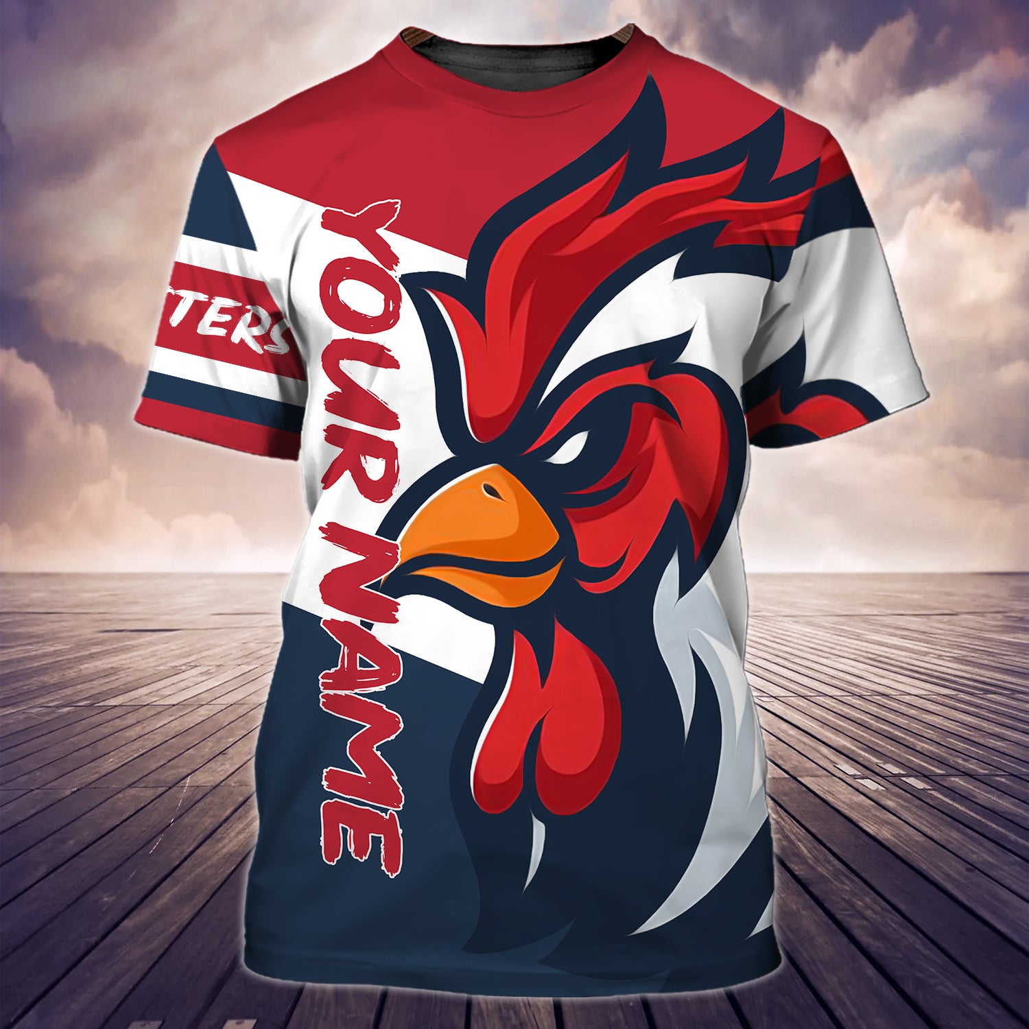 Roosters - Personalized Name 3D Tshirt 01 - NBTT