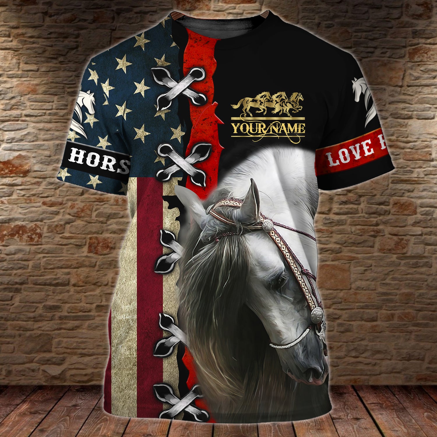 Horse - Personalized Name 3D Tshirt - MITRU