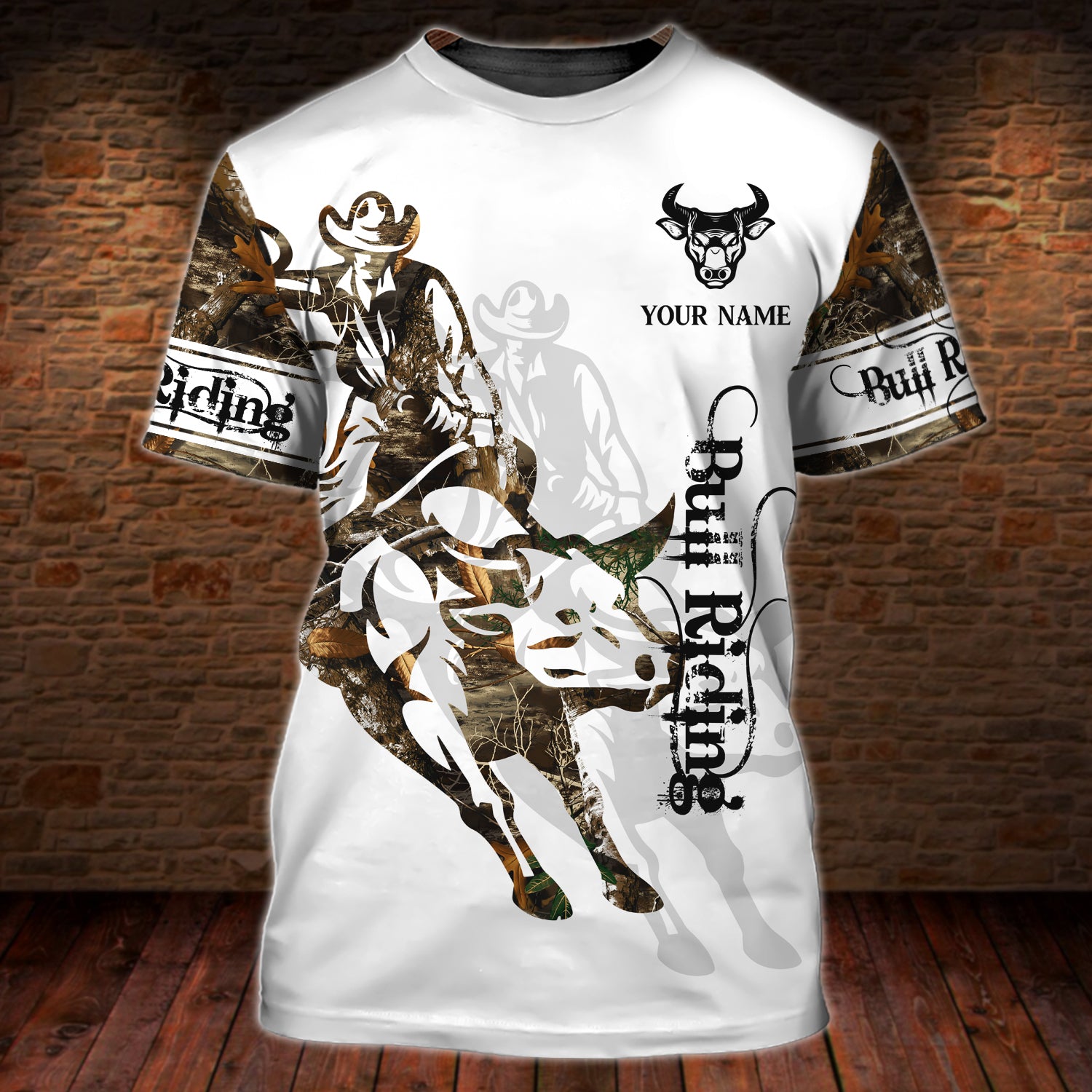 Bull Riding - Personalized Name 3D Tshirt - QB95