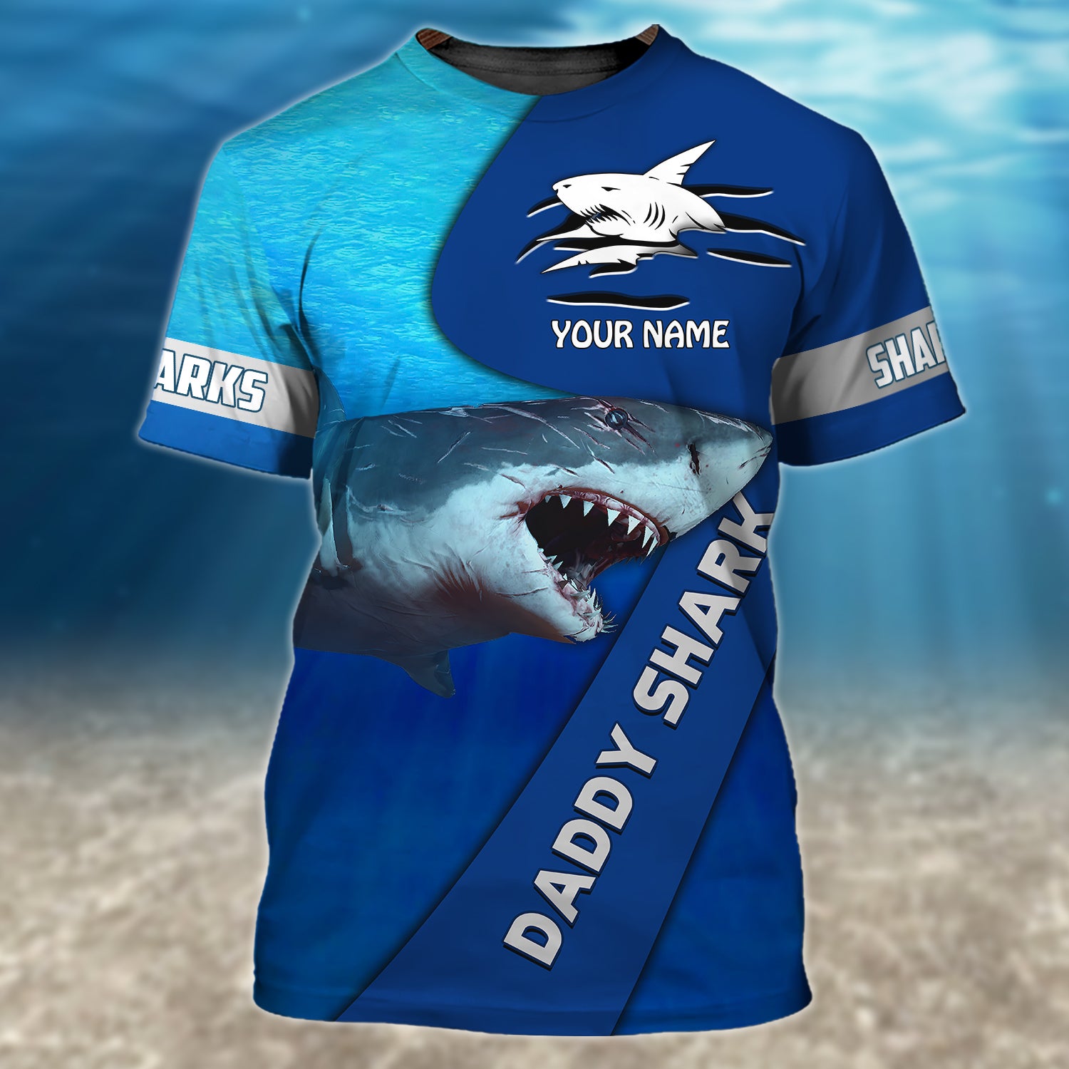 Daddy Shark - Personalized Name 3D TShirt 59 - Lta98