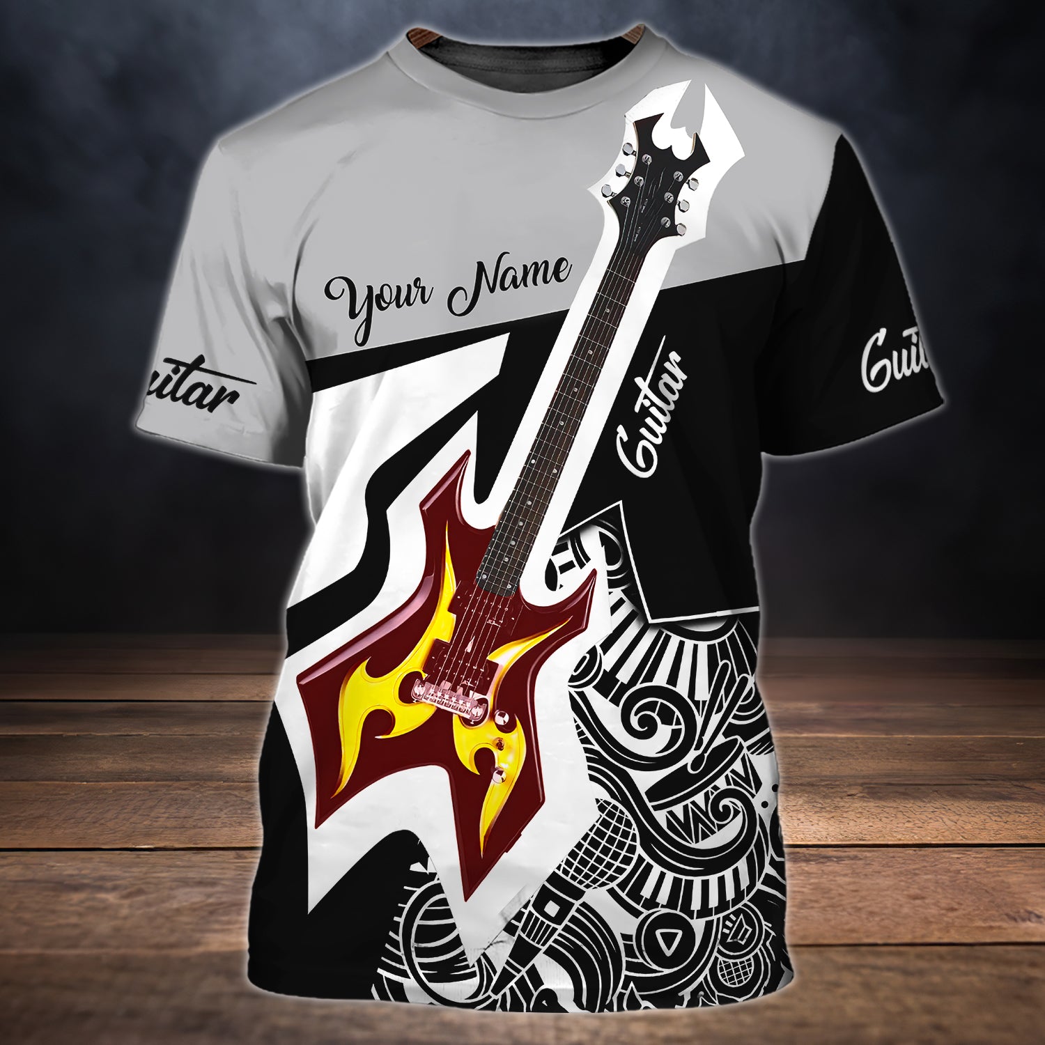 GUITAR 04 - Personalized Name 3D Tshirt - HN95
