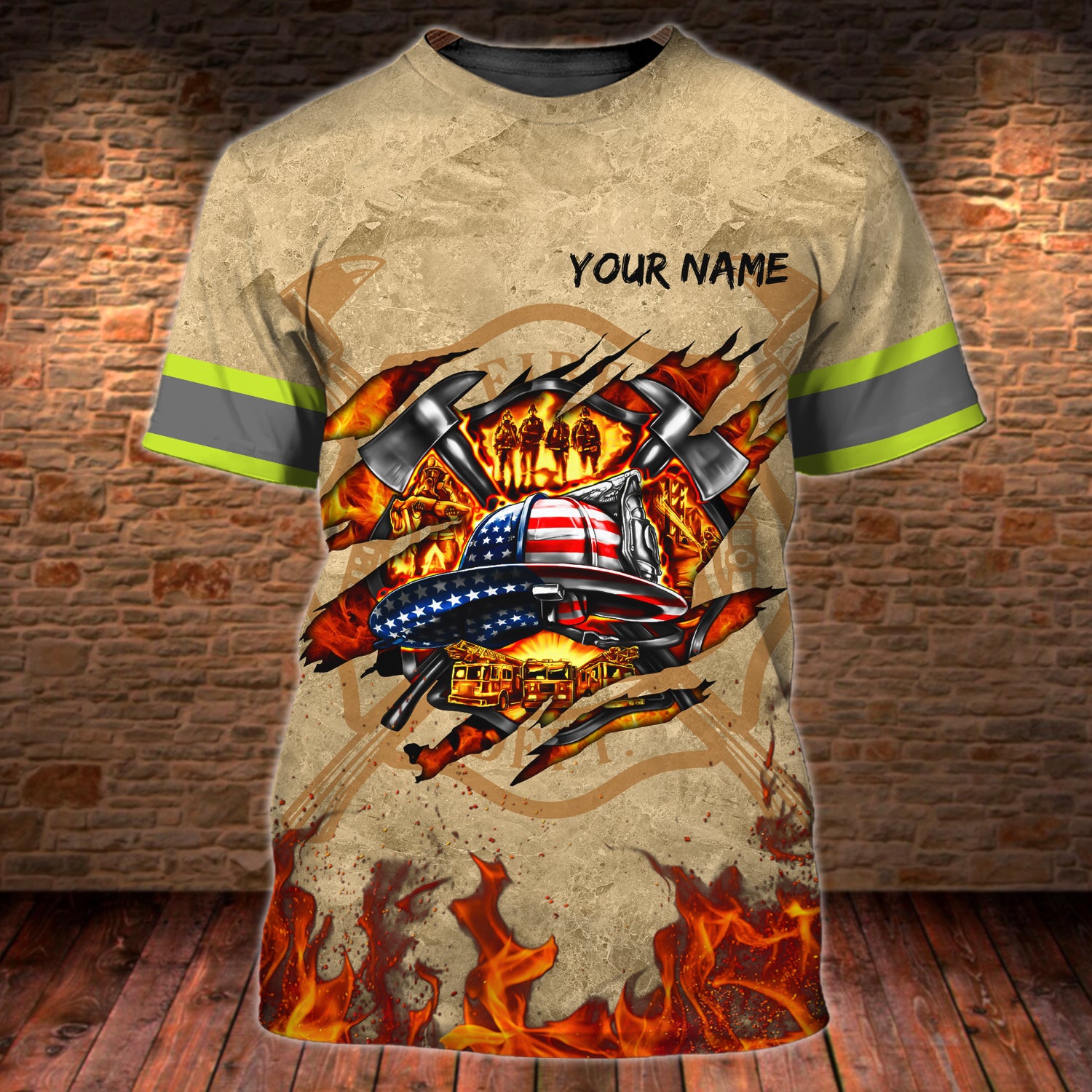 Super Firefighter- Personalized Name 3D T Shirt- Lta98 04