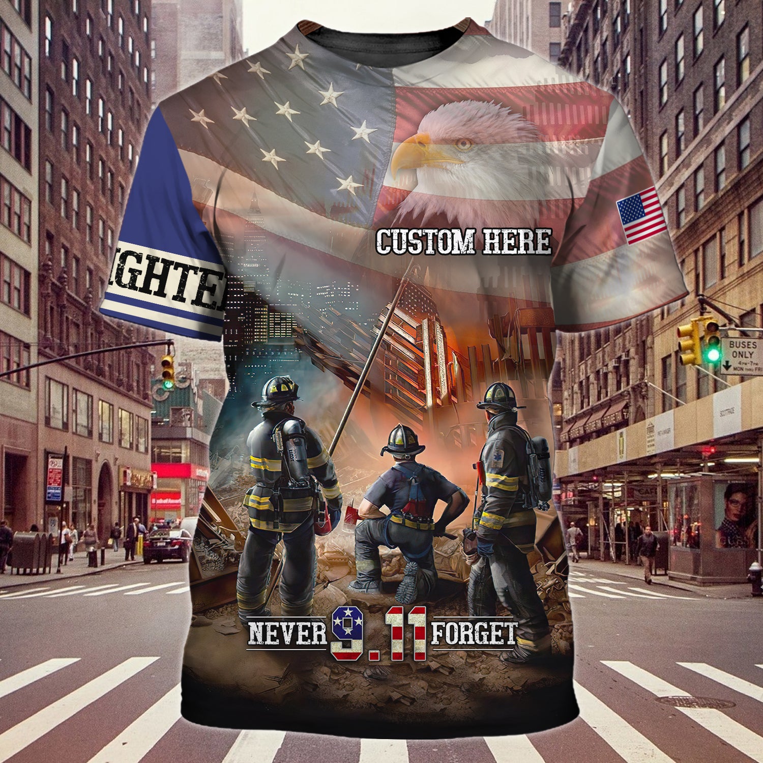 Never Forget 911 - Firefighter- Personalized Tshirt 28- Lta98