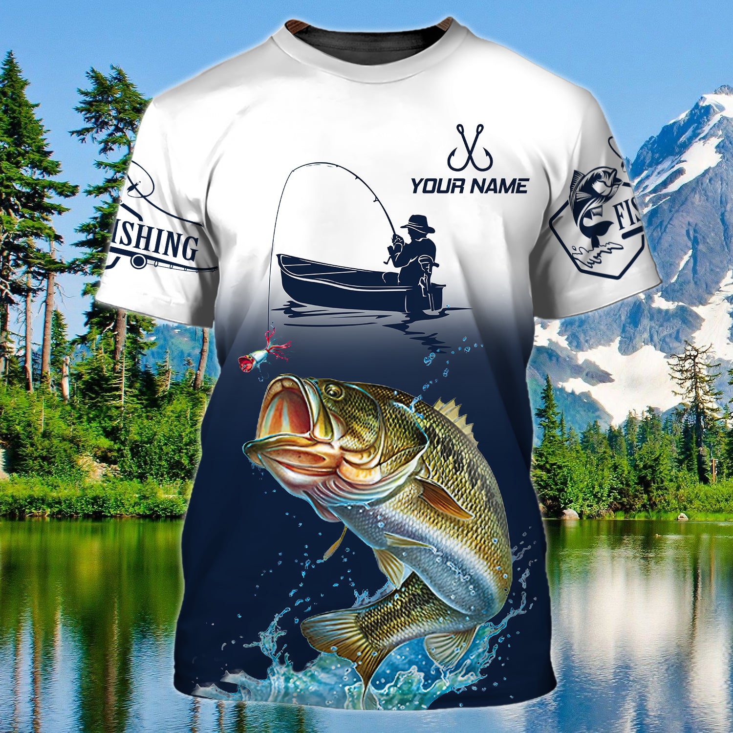 Bass Fishing - custom name Tshirt - tt99-248
