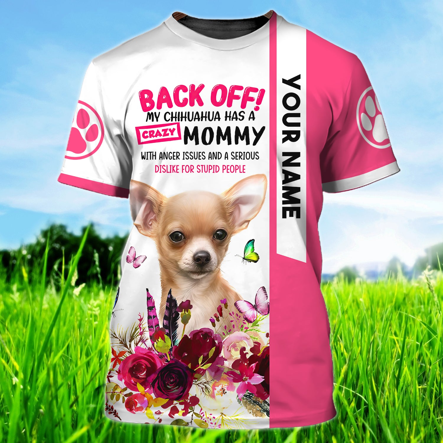 Crazy Mom Chihuahua - Personalized Name 3D Tshirt - QB95