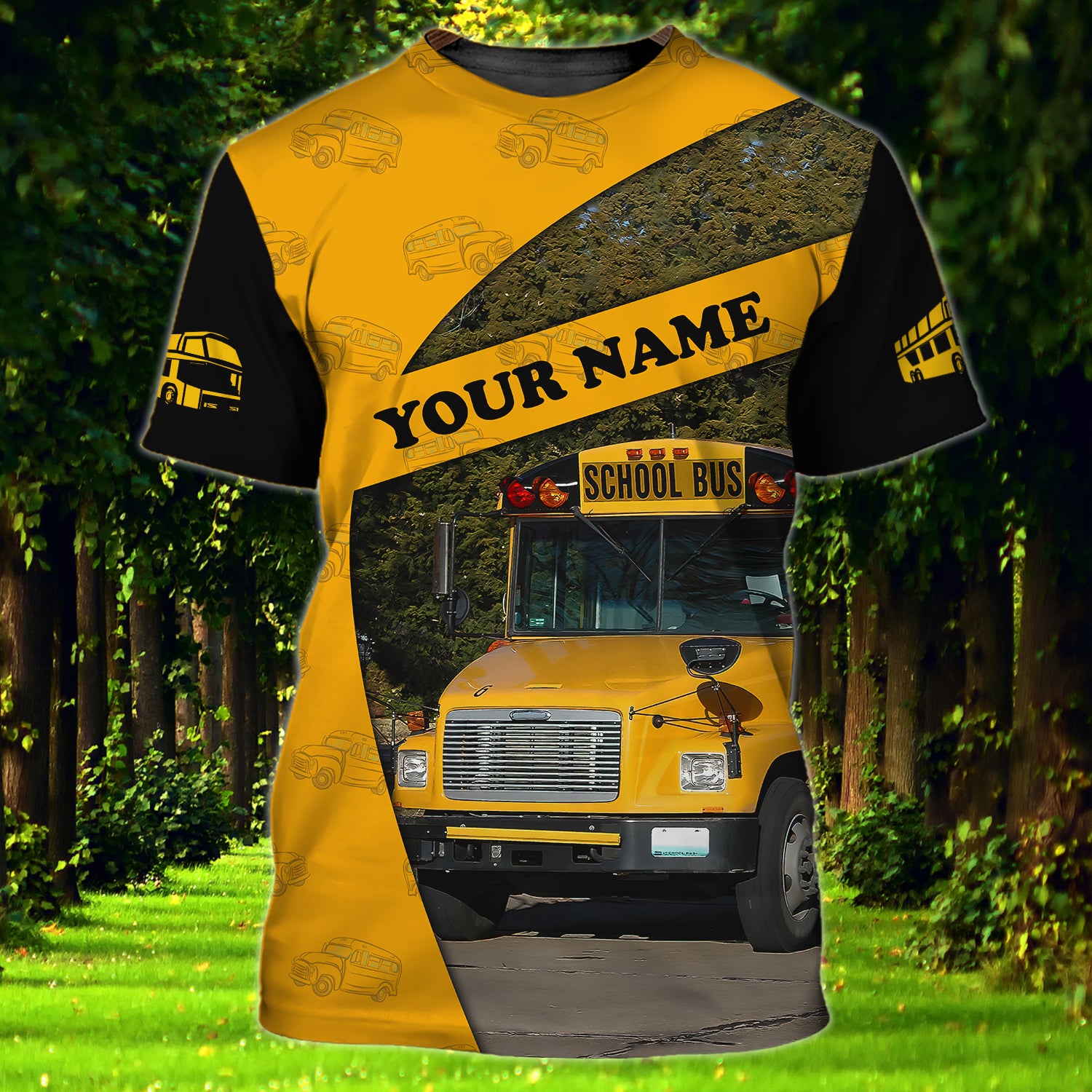 School Bus - Personalized Name 3D Tshirt - 245