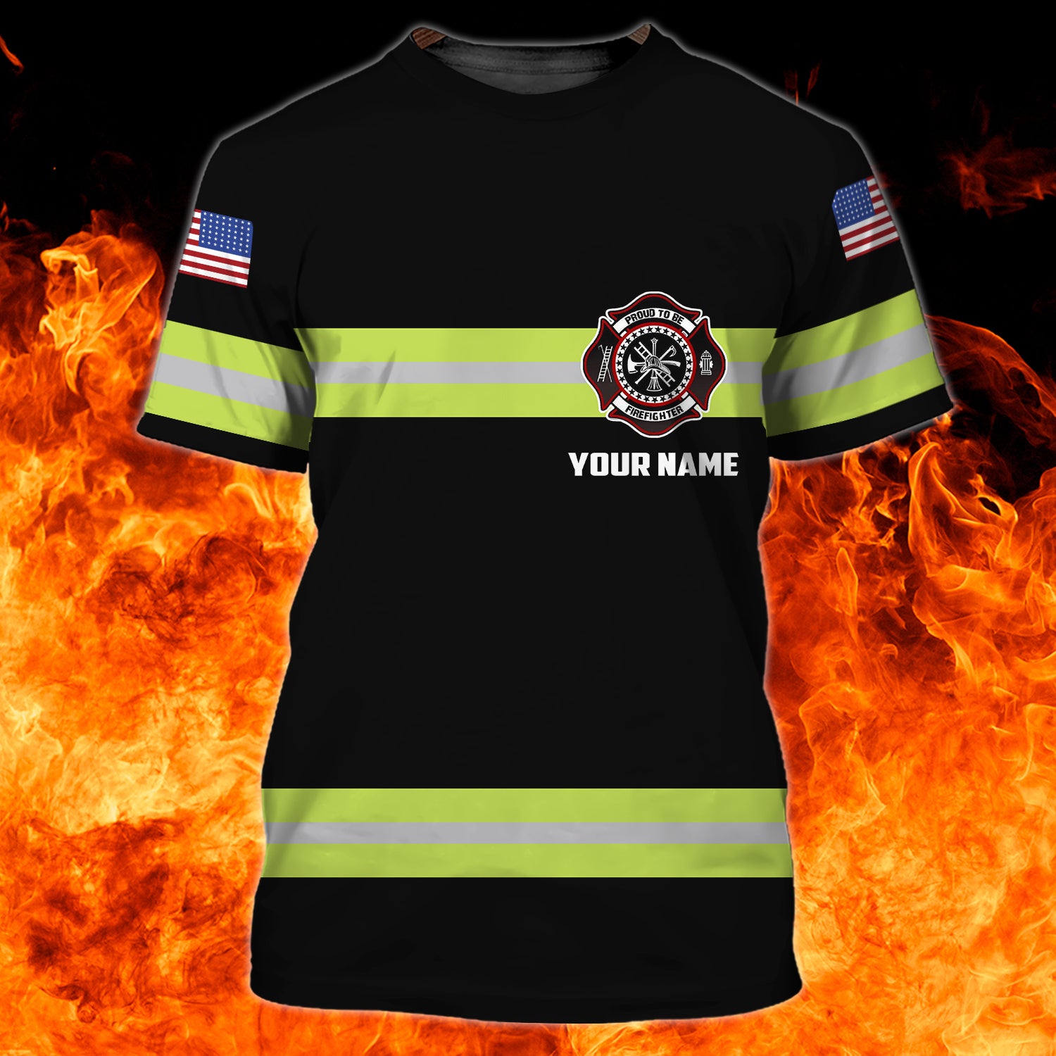 Firefighter - Personalized Name 3D Tshirt 03 - CV98