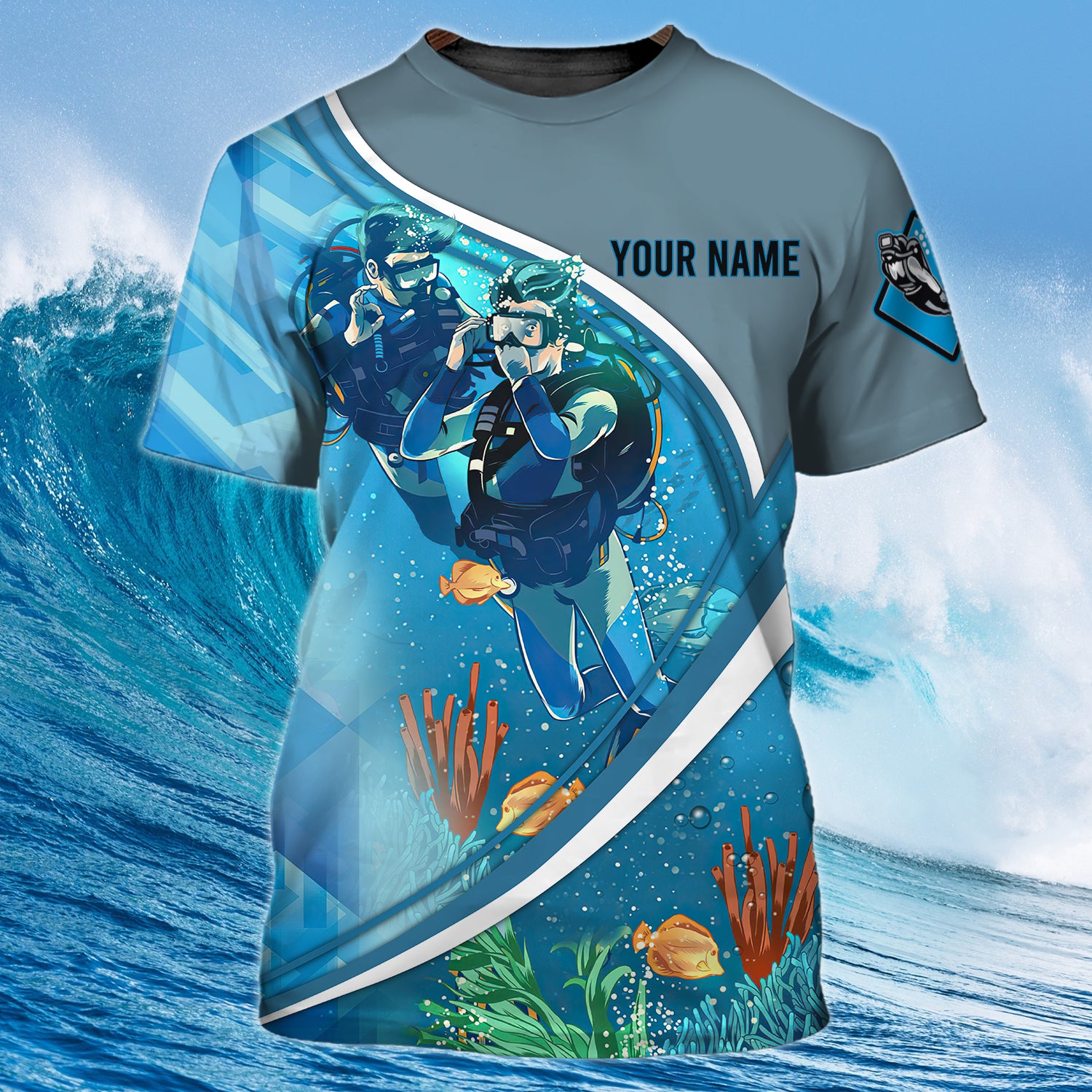 3D Scuba Diving - Personalized Name 3D T Shirt - ATM2K