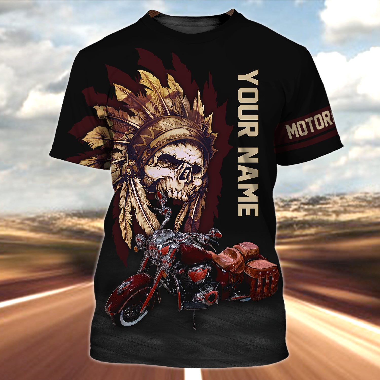 Custom Name-Tshirt-Indians forever biker-HTV