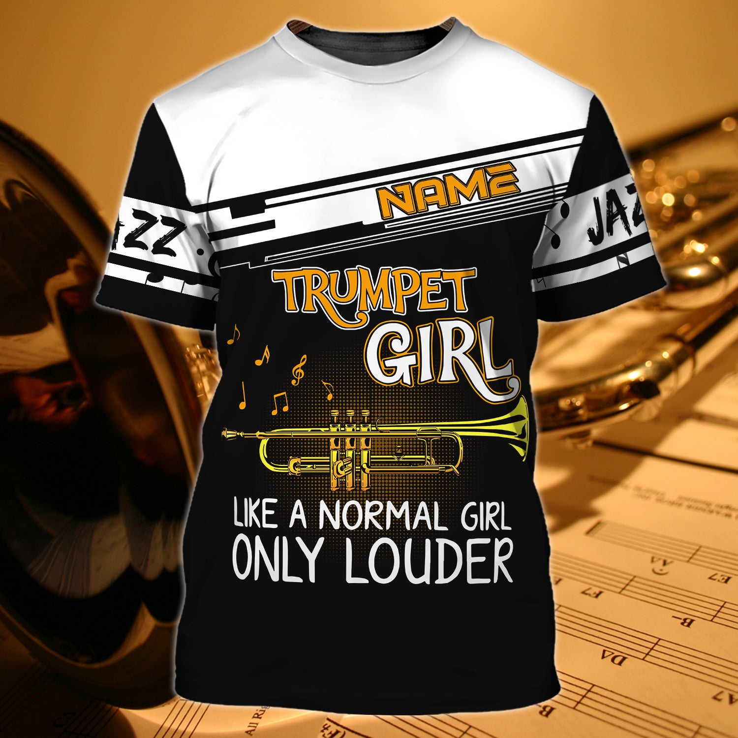 TRUMPET GIRL - Personalized Name 3D Tshirt 05- H98