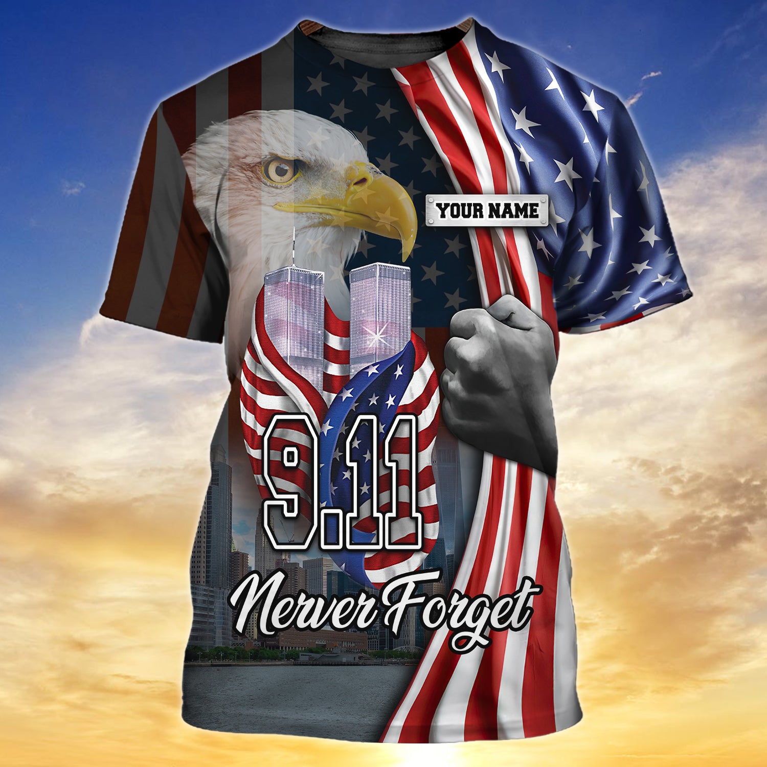 9.11 NEVER FORGET - Personalized Name 3D Tshirt 02 - CV98