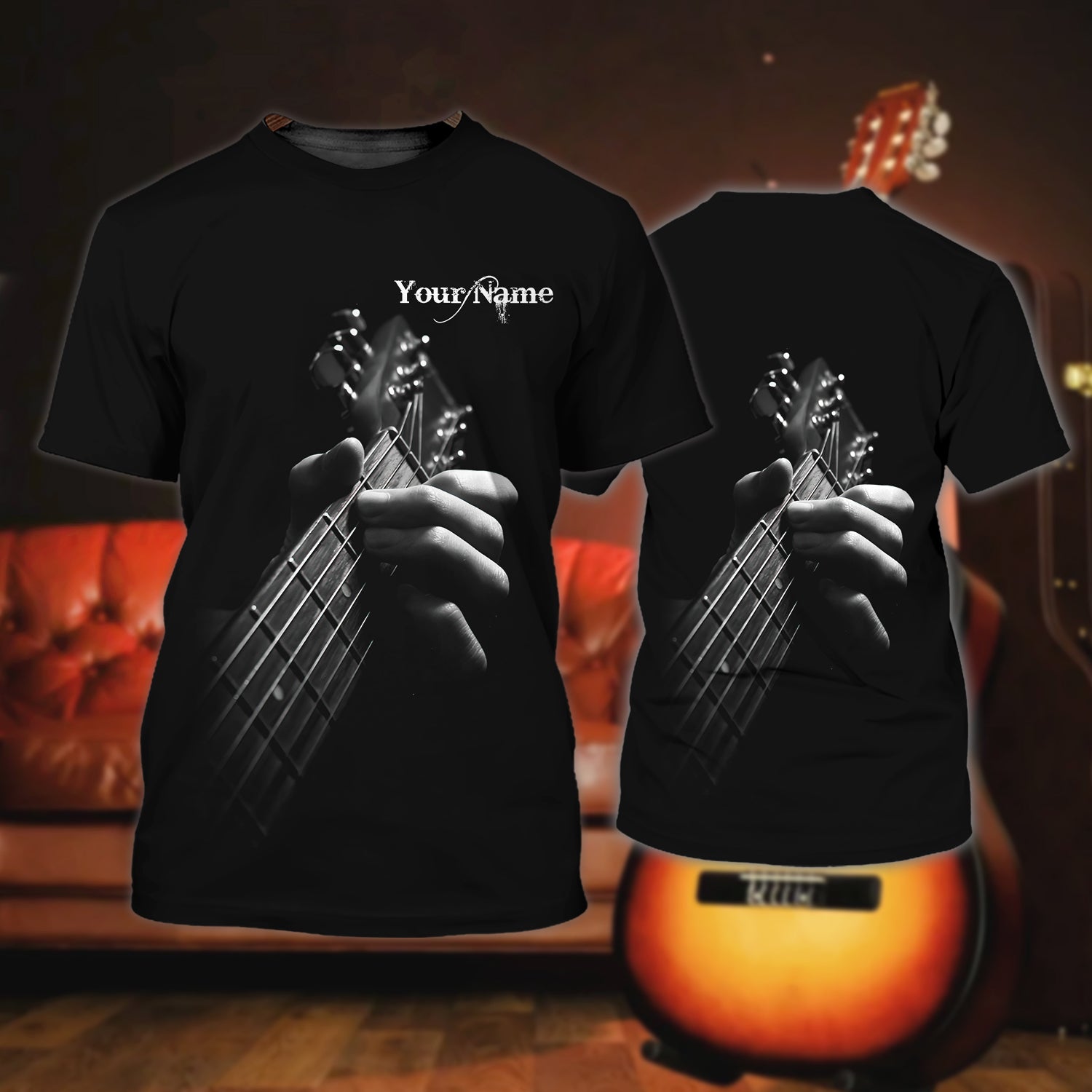 Guitar - Personalized Name 3D T Shirt - Hdmt