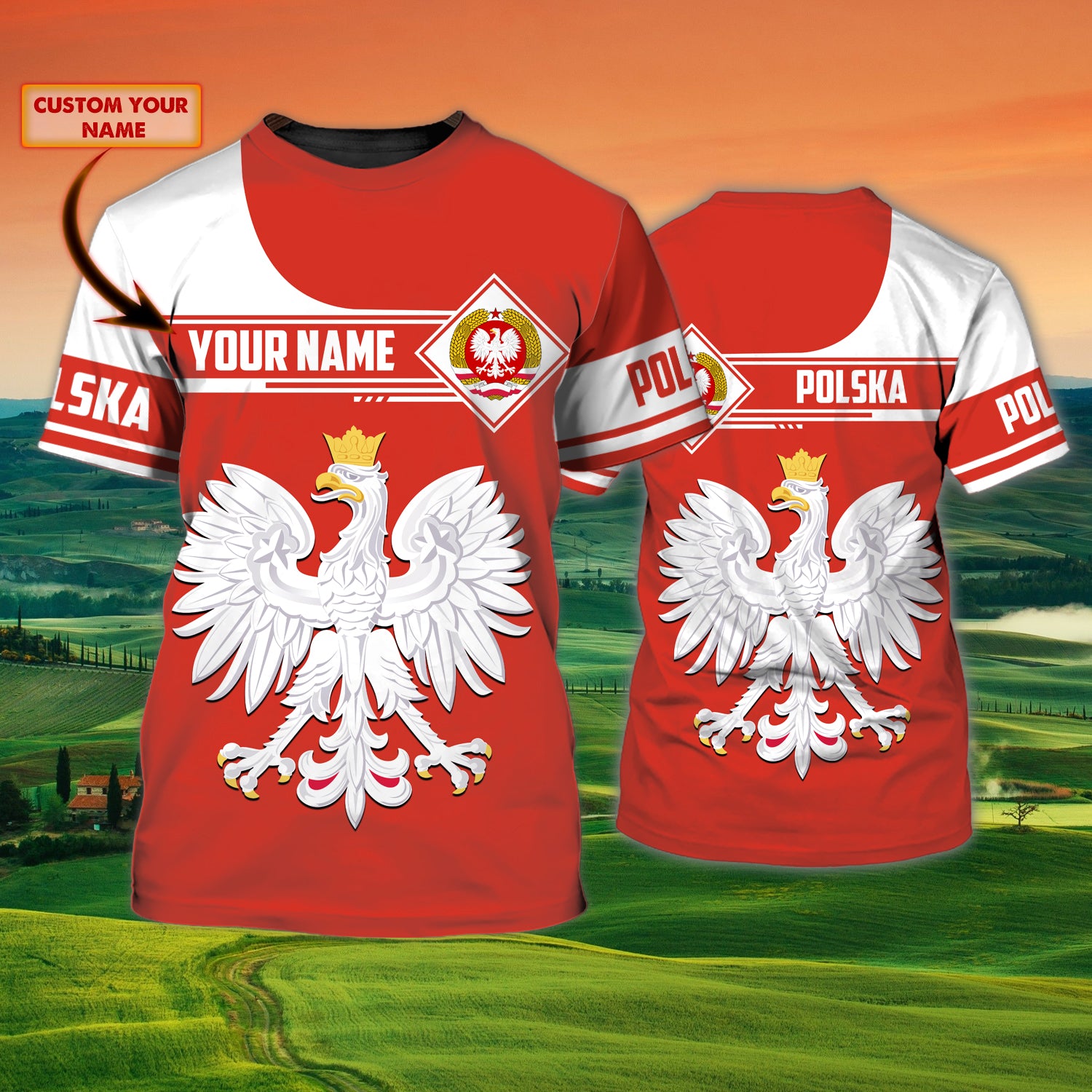 Polska - Personalized Name 3D T Shirt - CV98