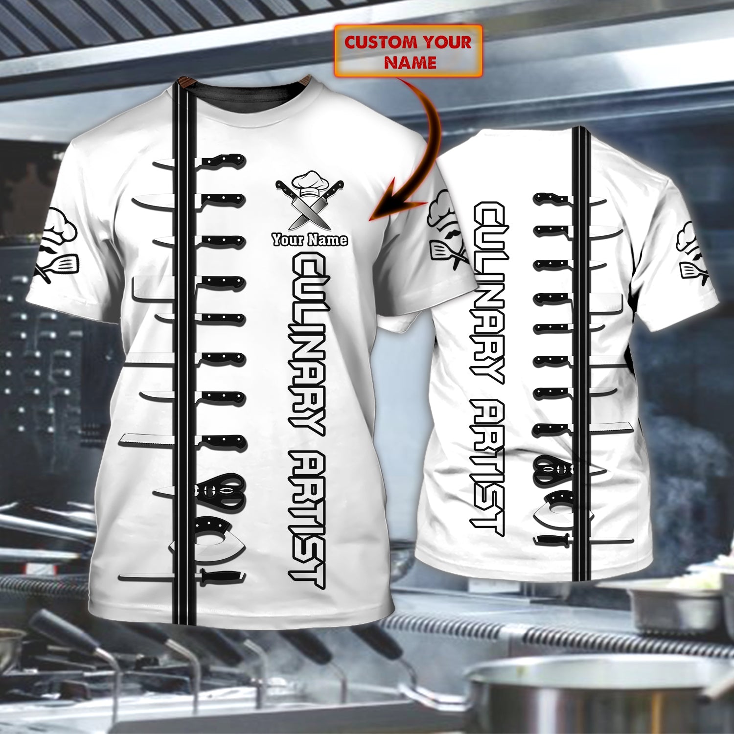 CHEF - Personalized Name 3D Tshirt 14.1 - RINC98