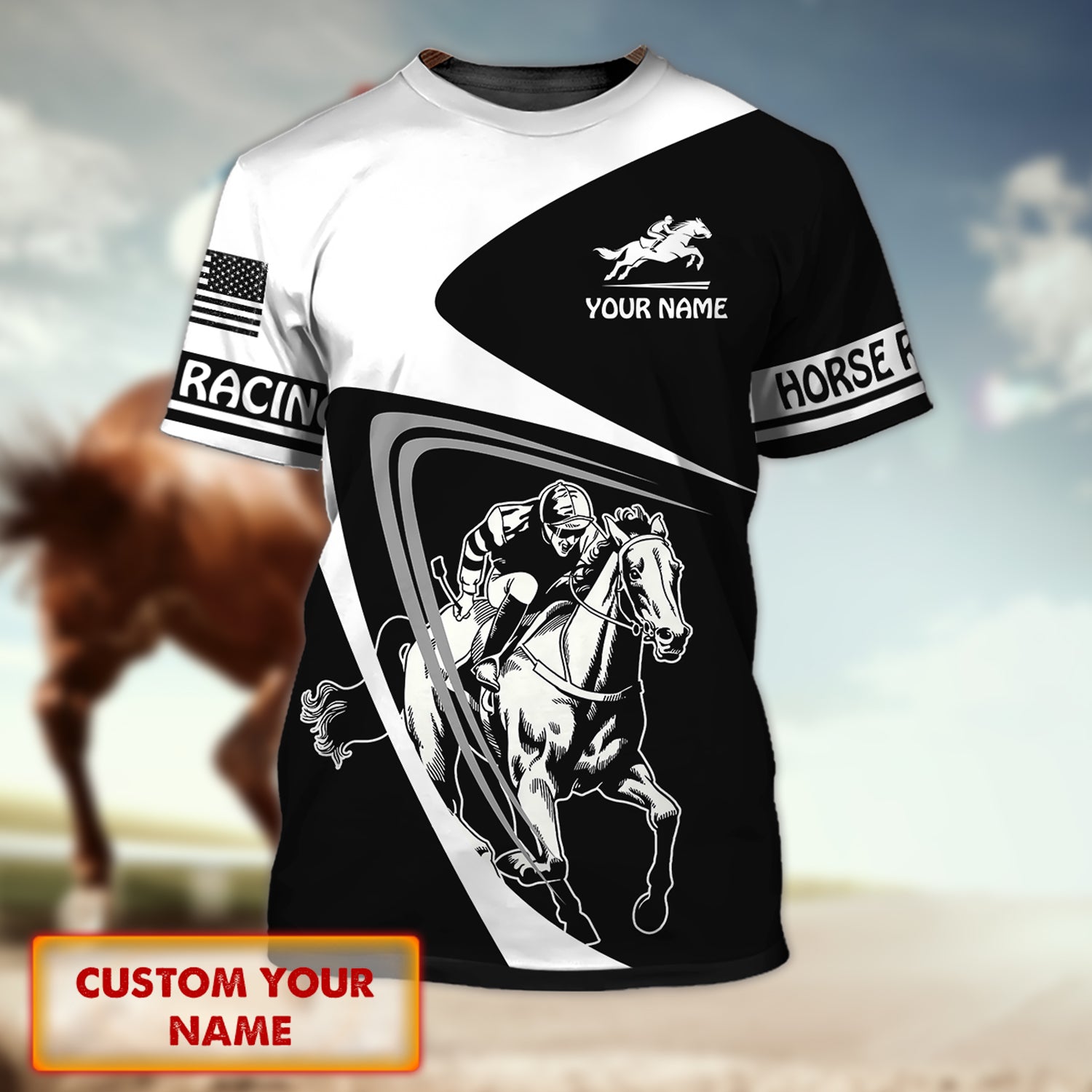 Horse Racing - Personalized Name 3D Tshirt 33 - Nvc97