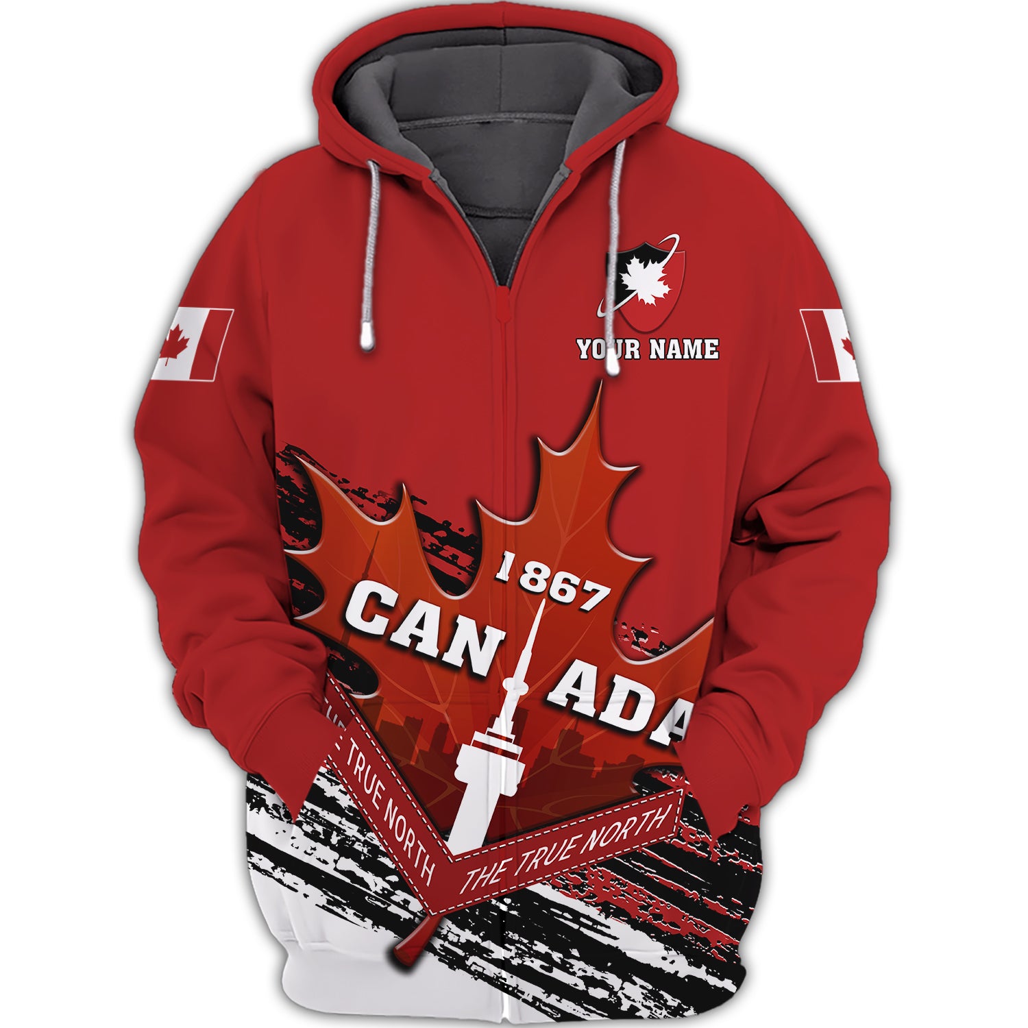Canada 1867 - Personalized Name 3D Zipper hoodie - Urt96 190