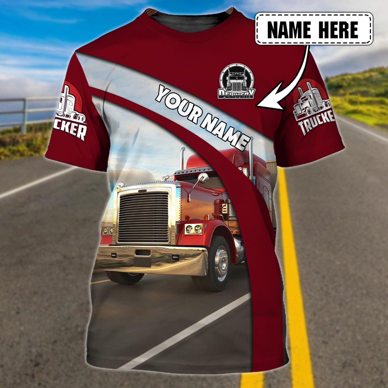 TRUCKER 101- Personalized Name 3D Tshirt - BY97