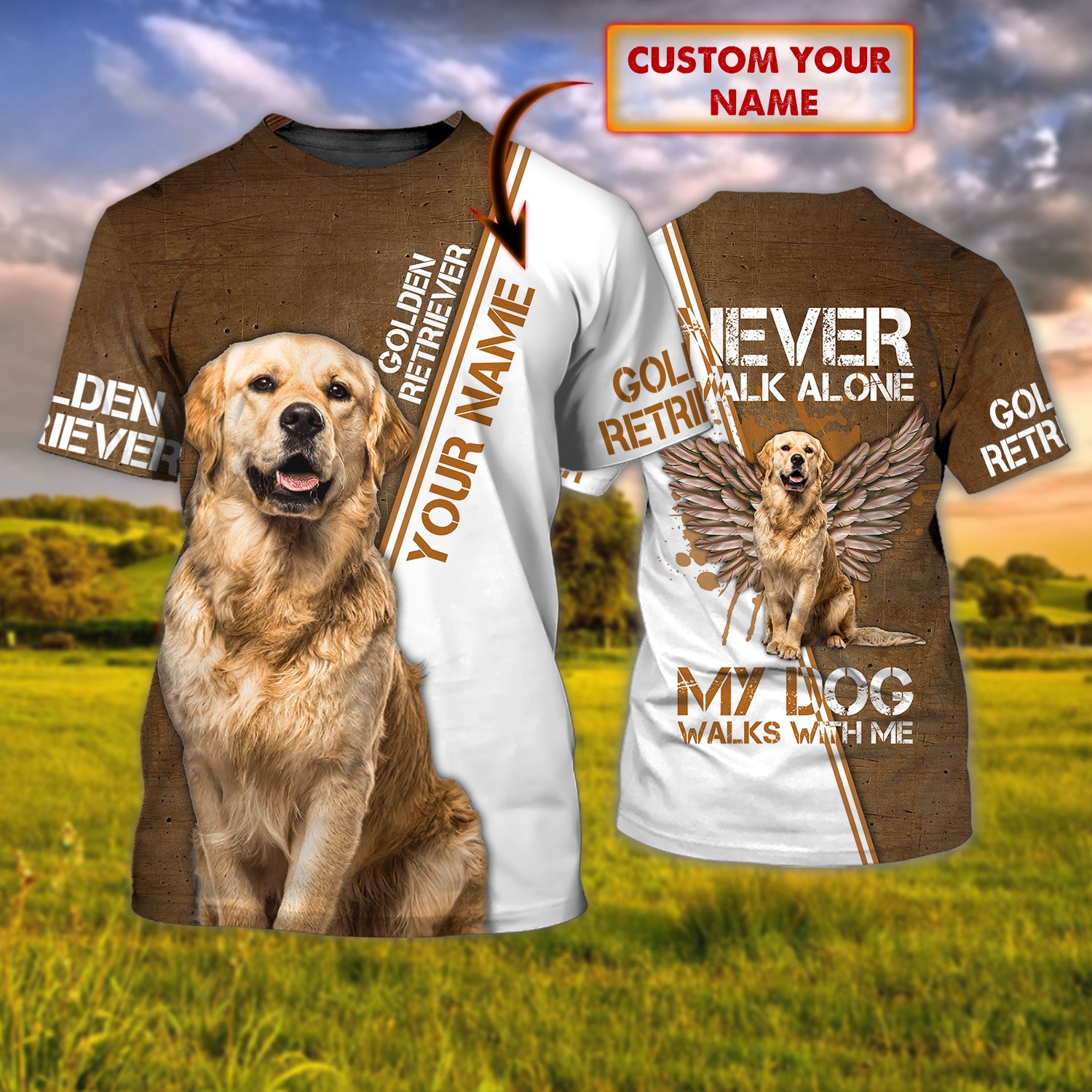 Never Walk Alone- Personalized Name 3D T Shirt - Loop-T2k-255