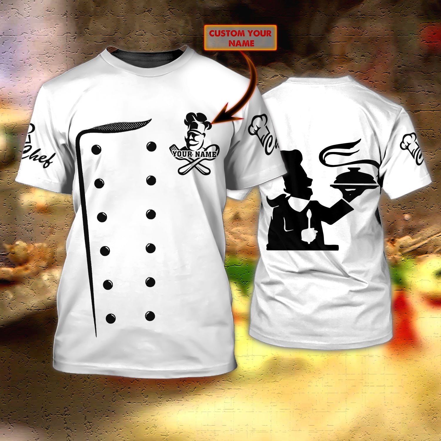 Chef - Personalized Name 3D Tshirt 005- H98
