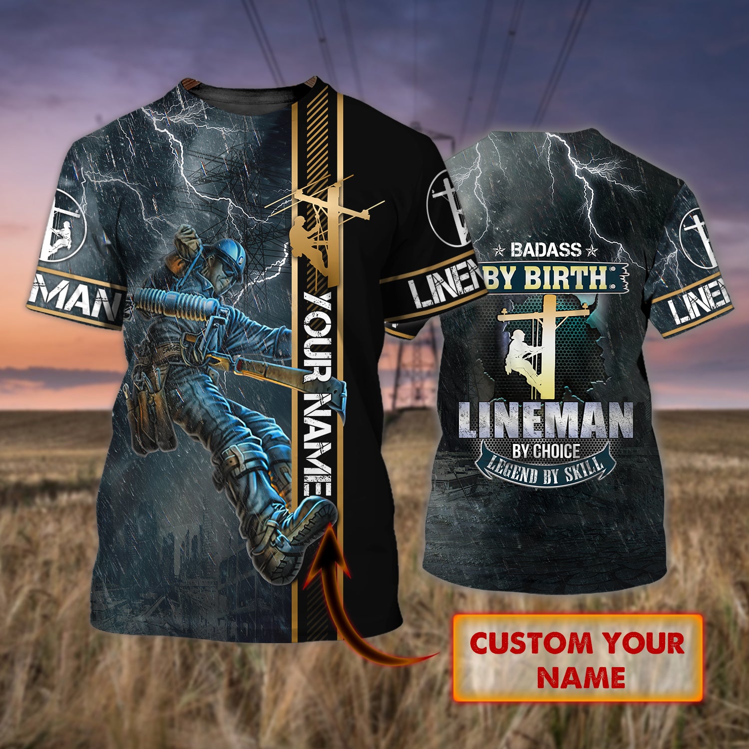 Lineman - Legend By Skill - Personalized Name 3D T Shirt - Nt168 - Ct101