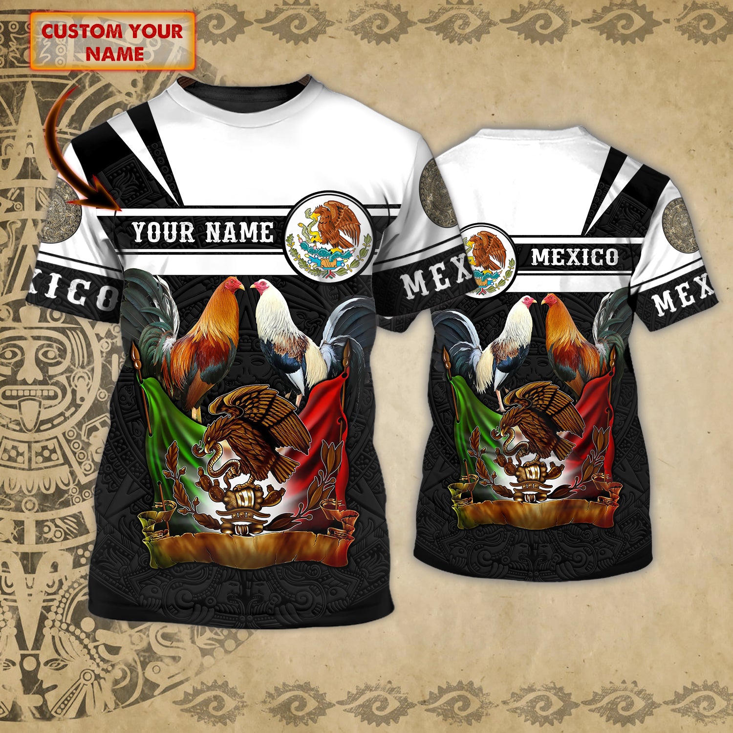 MEXICO - Personalized Name 3D T Shirt 02 - CV98