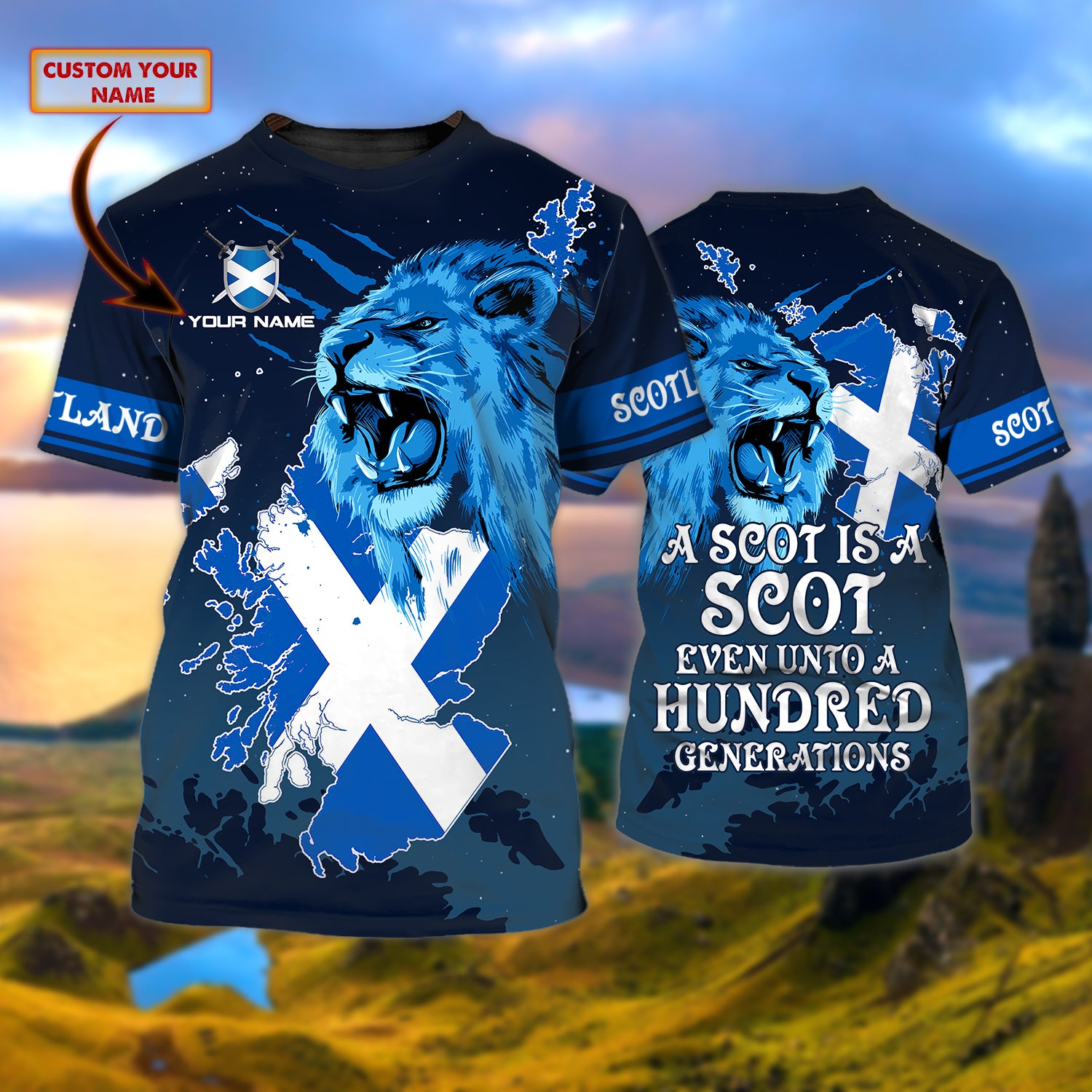 SCOTLAND - Personalized Name 3D Tshirt 01 - HN95