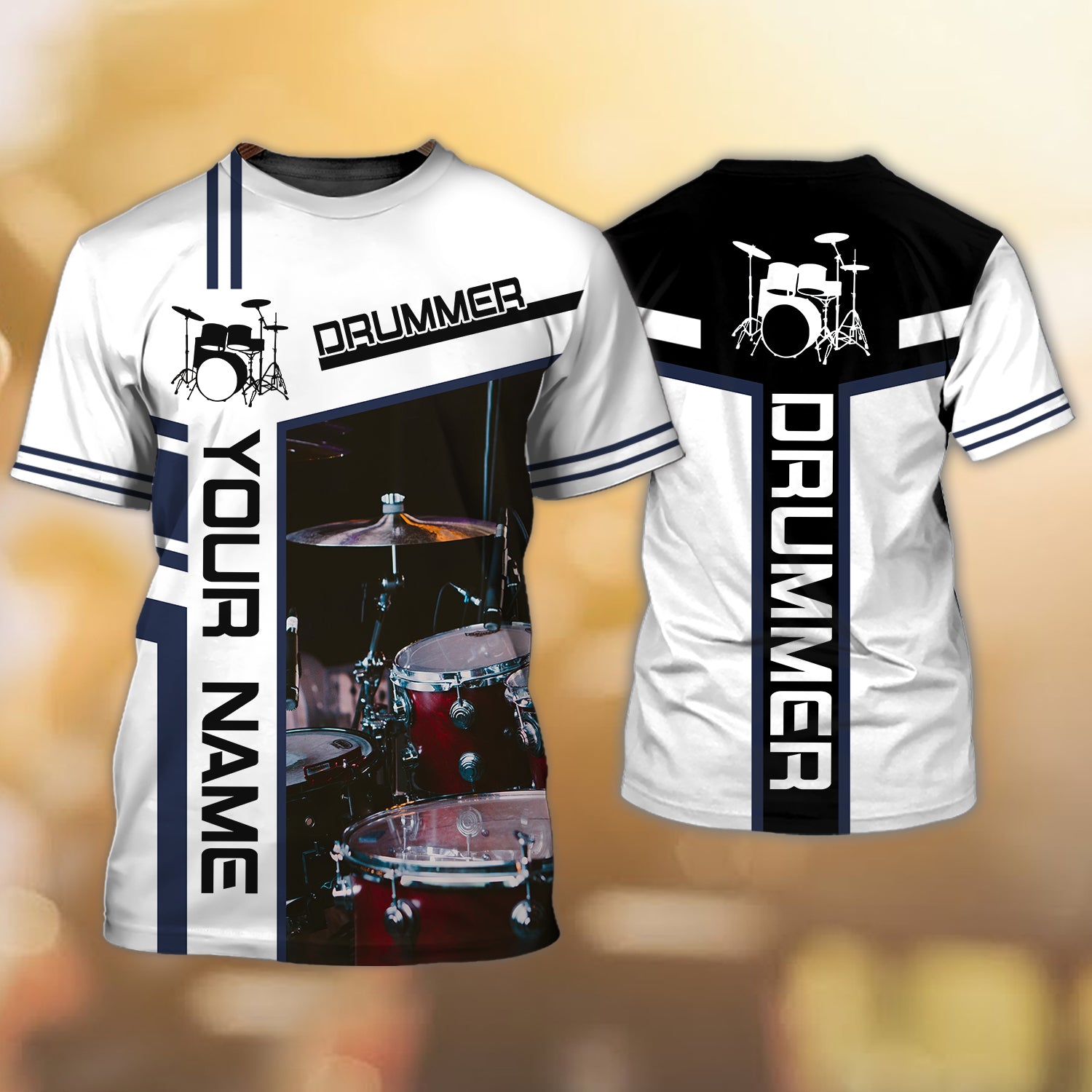 Drummer - Personalized Name T Shirt 808 - Cv98
