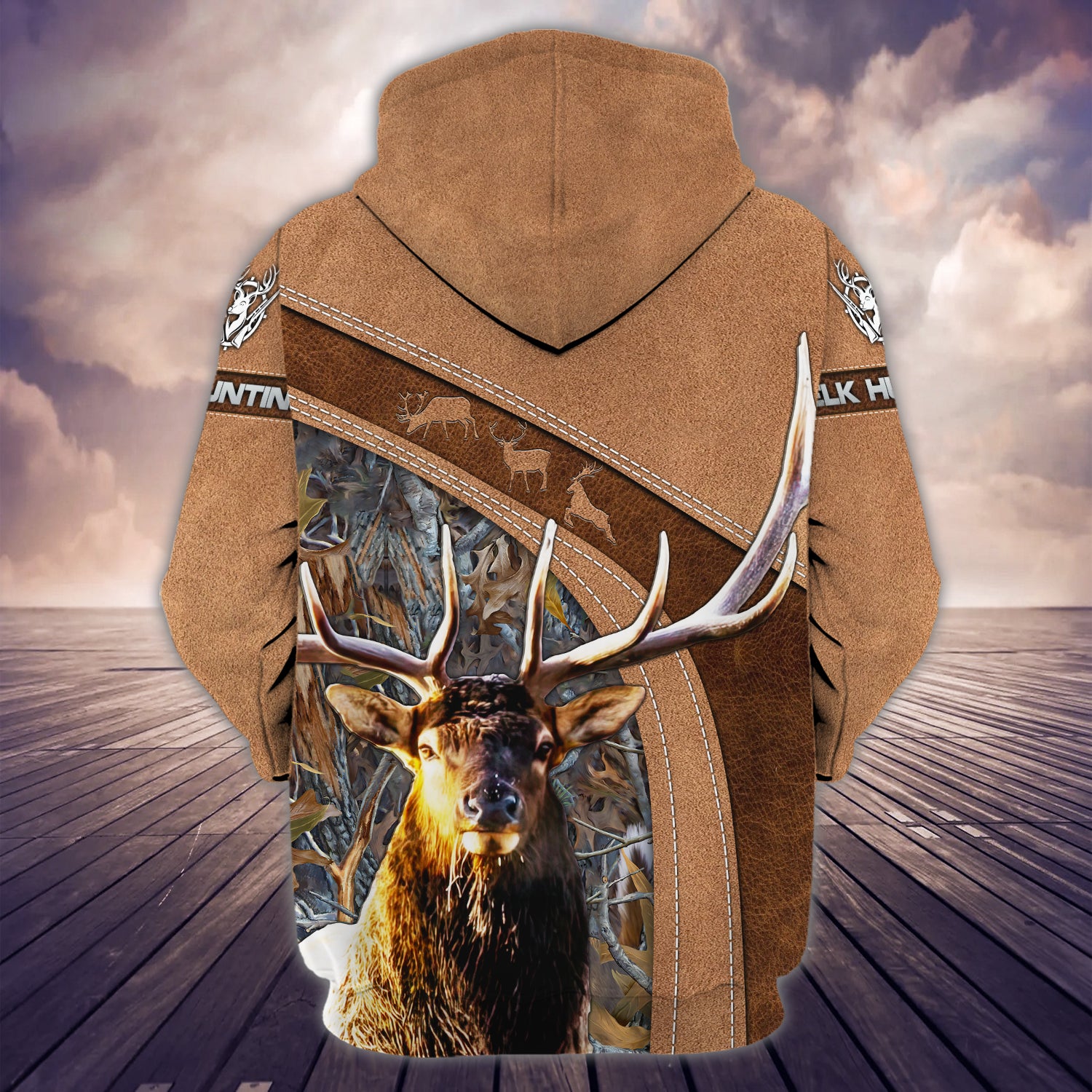 Elk Hunting - Personalized Name 3D Zipper hoodie - Tad 142