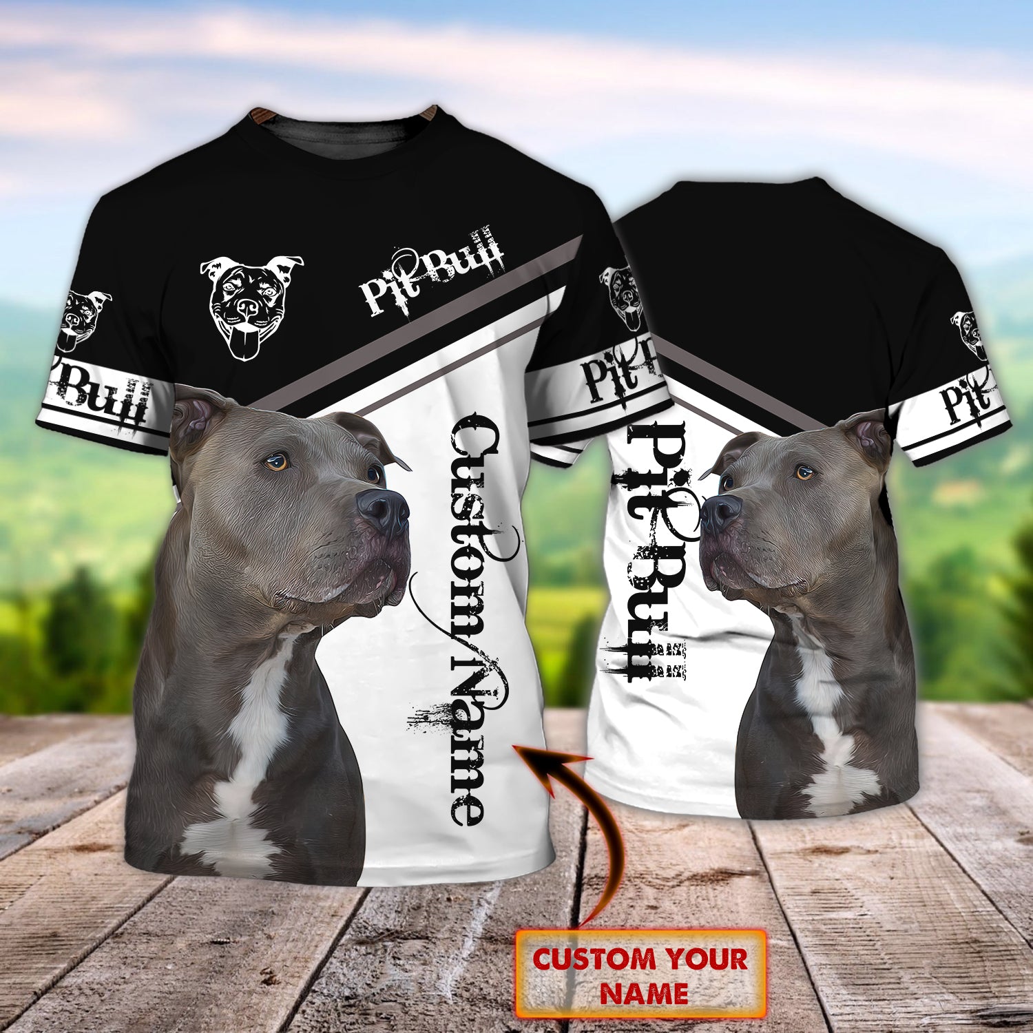 Pitbull - Personalized Name 3D Tshirt - MITRU