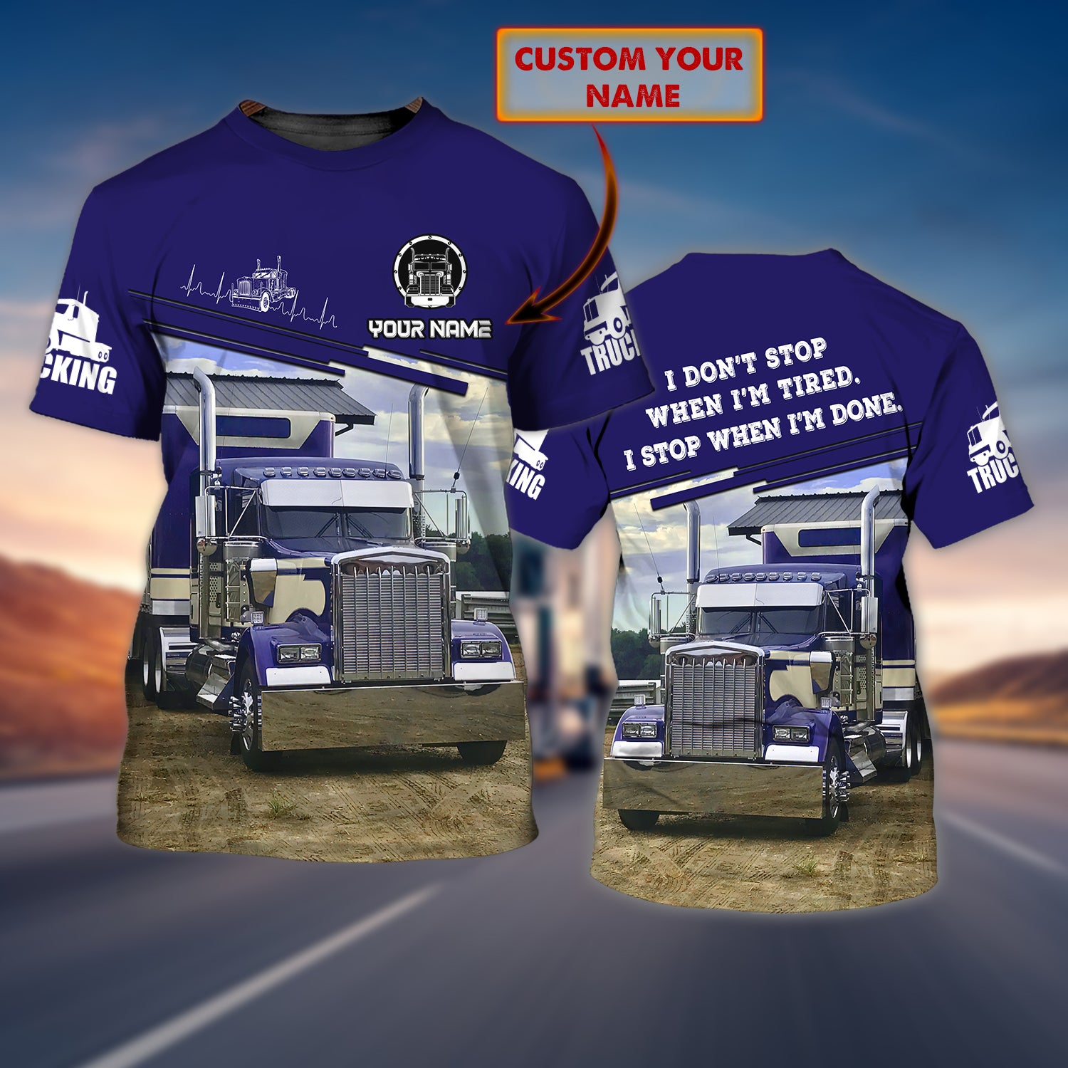 TRUCKER 104 - Personalized Name 3D Tshirt - BY97
