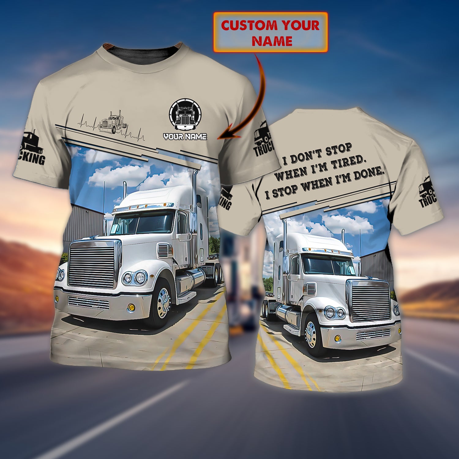 TRUCKER 111 - Personalized Name 3D Tshirt - BY97