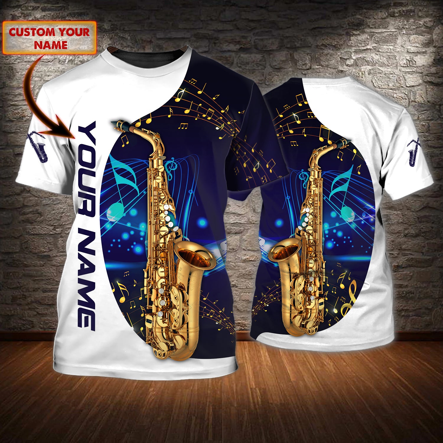 Saxophone - Personalized Name 3D TShirt For Saxophone Player -Lta98 24