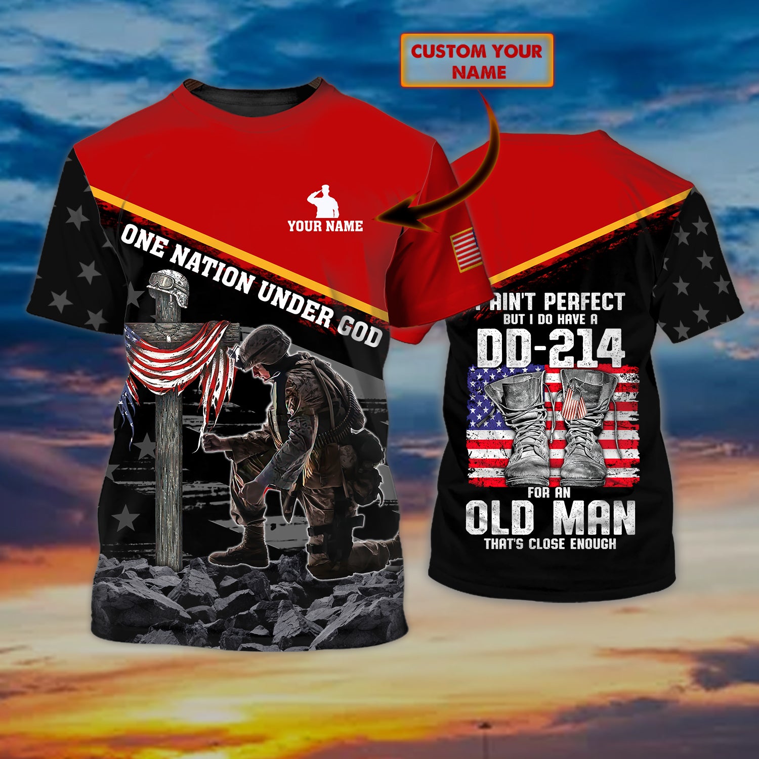 US Veteran-DD 214 - Personalized Name 3D Tshirt - TD97-01