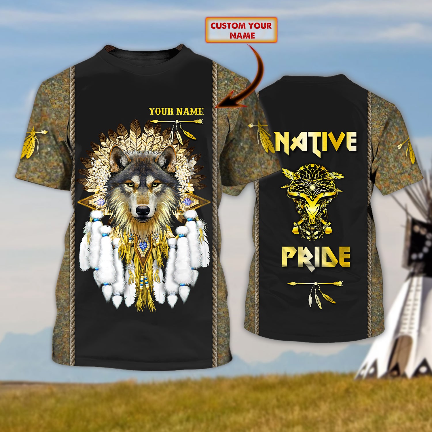 Native Pride - Personalized Name 3D Tshirt17- Lta98