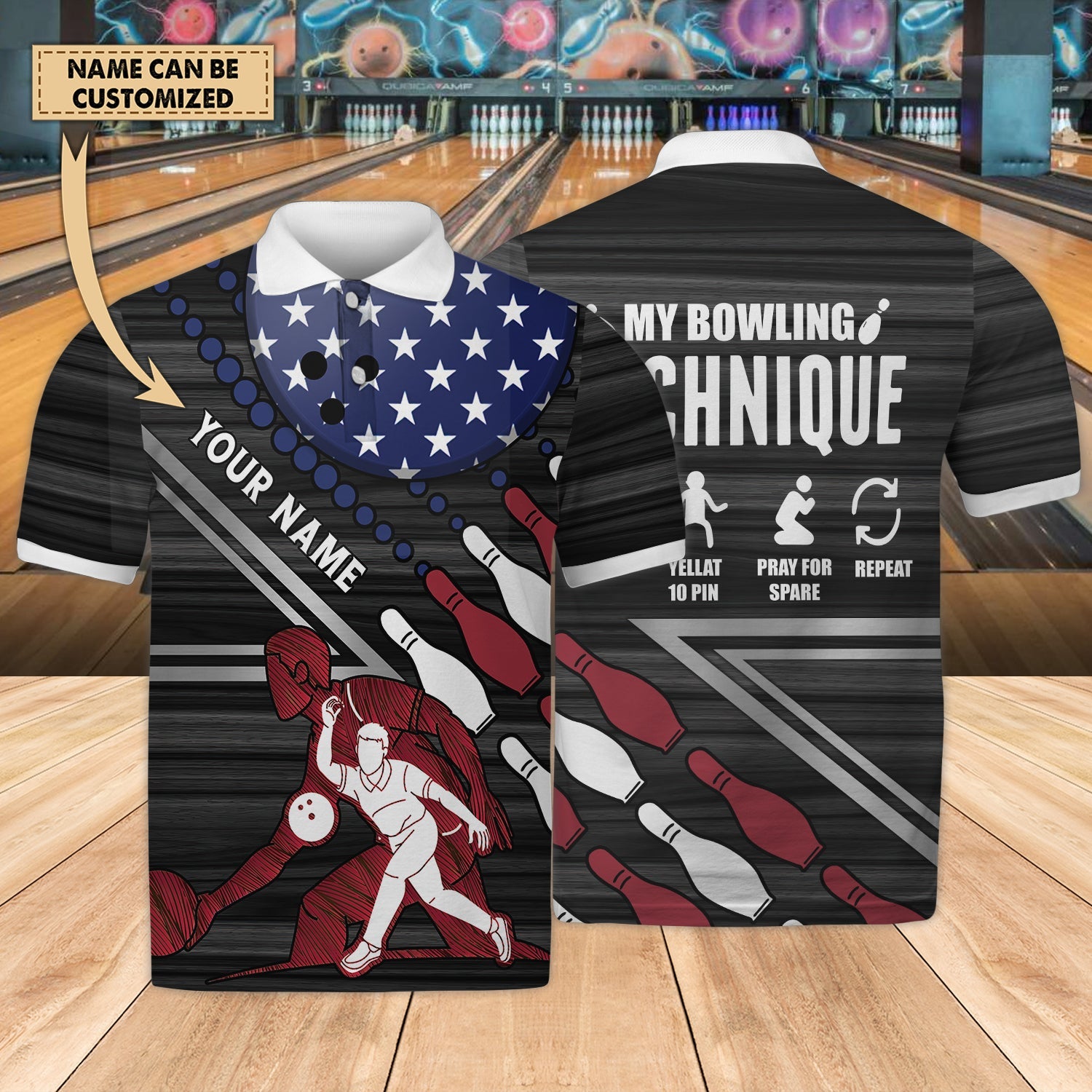 Bowling Q - Personalized Name 3D Polo Shirt - TD96