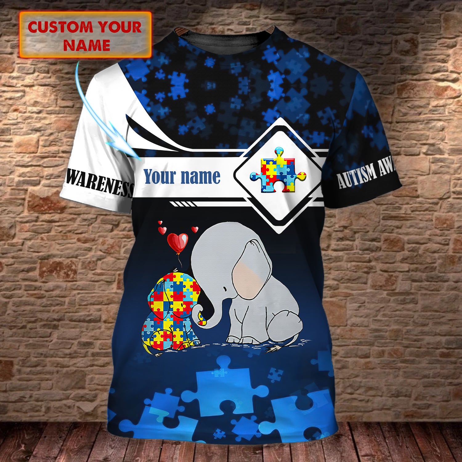 Autism - Personalized Name 3D Tshirt - Htl