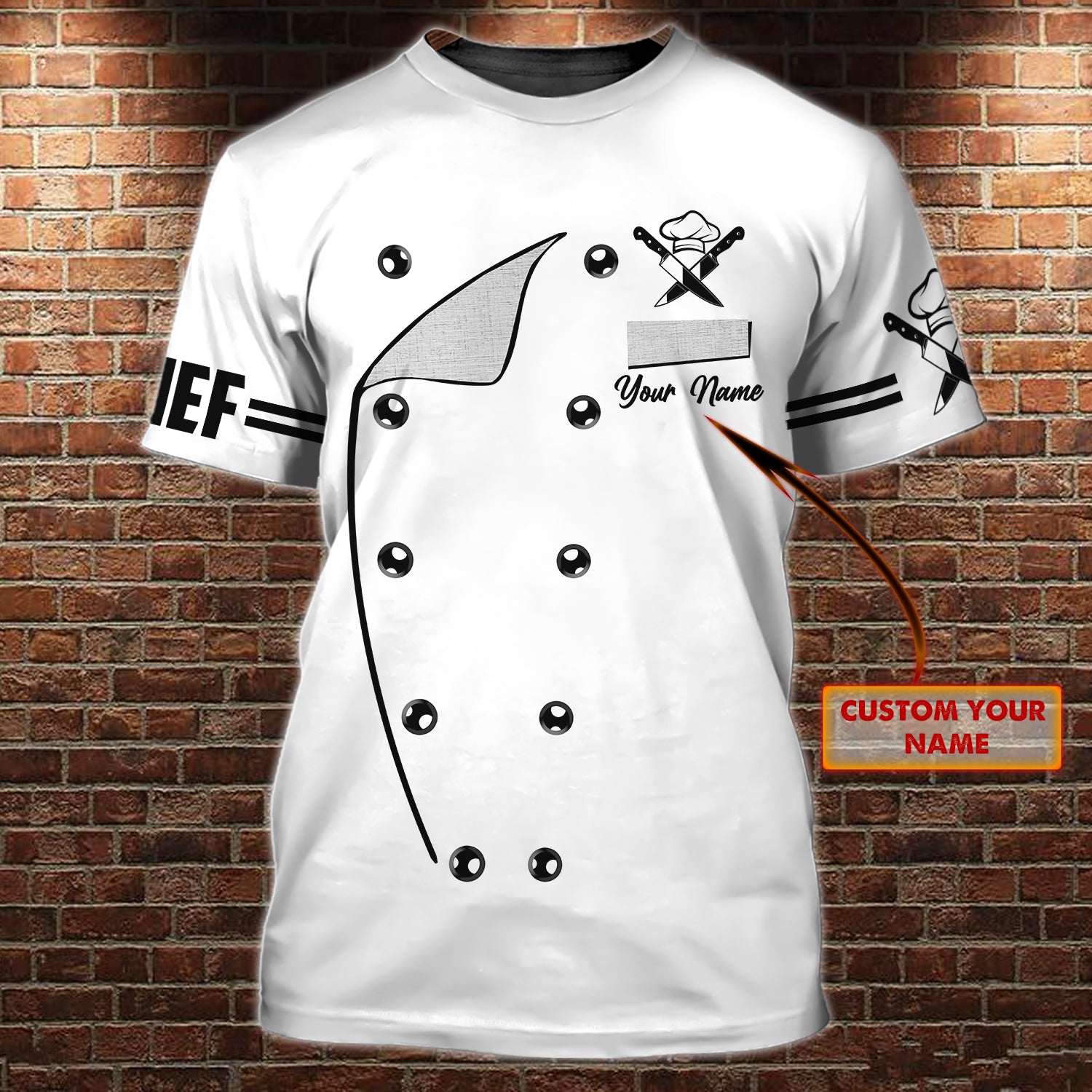 3D CHEF 79 - Personalized Name 3D Tshirt - HTA