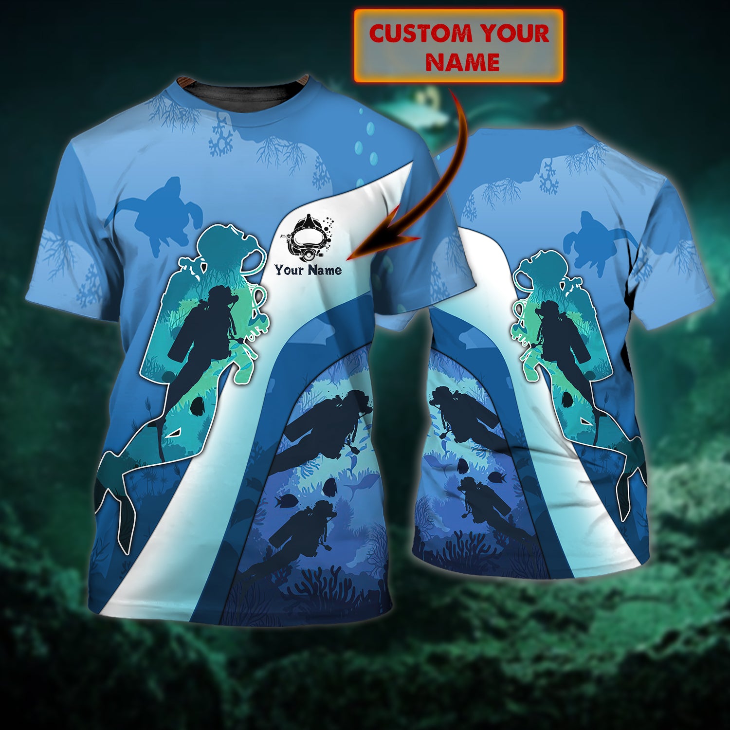 Scuba Diving - Personalized Name 3D Tshirt 01- H98