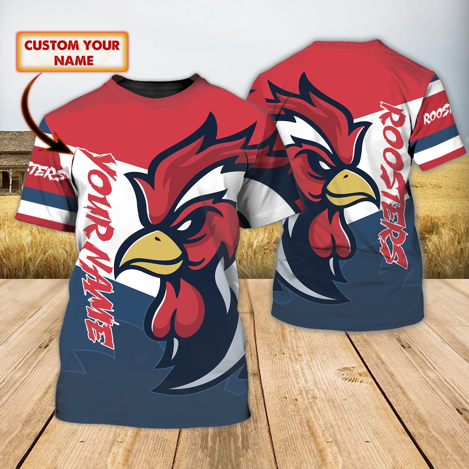 Rooster - Personalized Name 3D Tshirt 86 - HN95