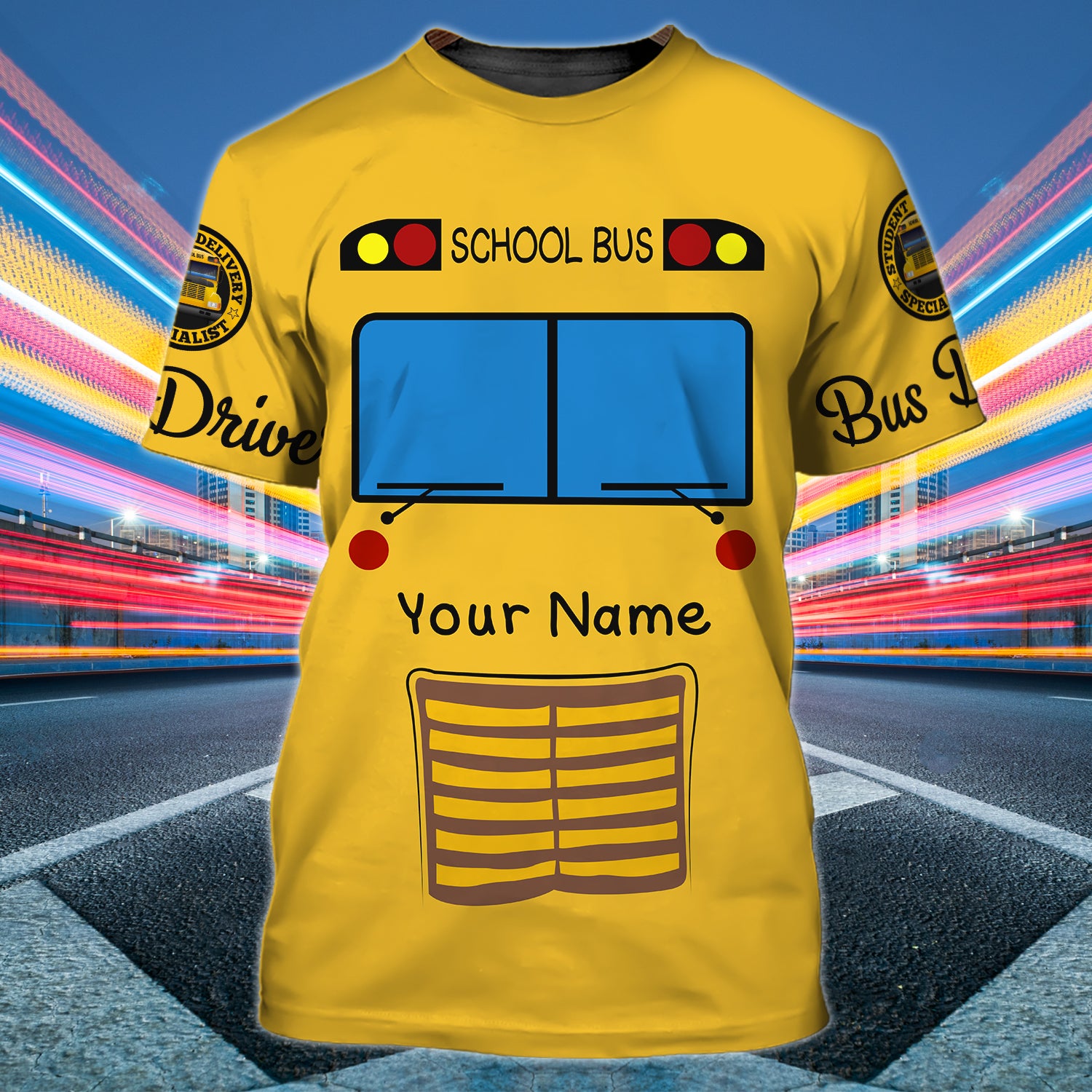 3D BUS DRIVER 1 - Personalized Name 3D T Shirt - HTA