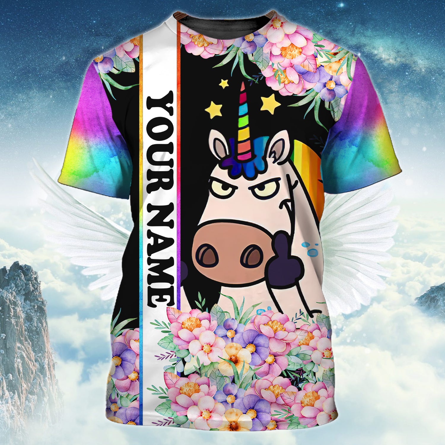 Unicorn 03 - Personalized Name 3D T Shirt - 16hb